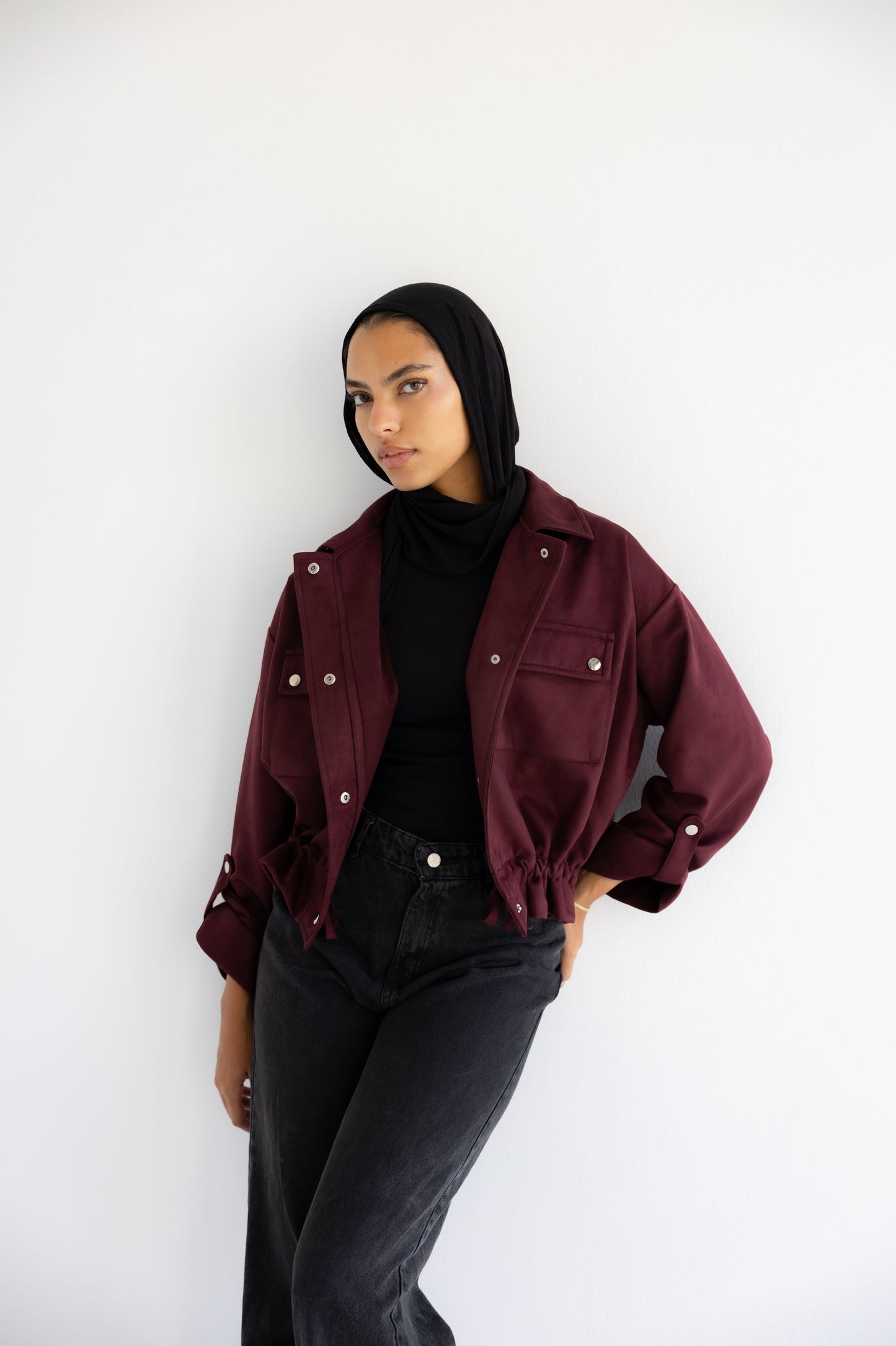 Solo Suede Jacket _Burgundy