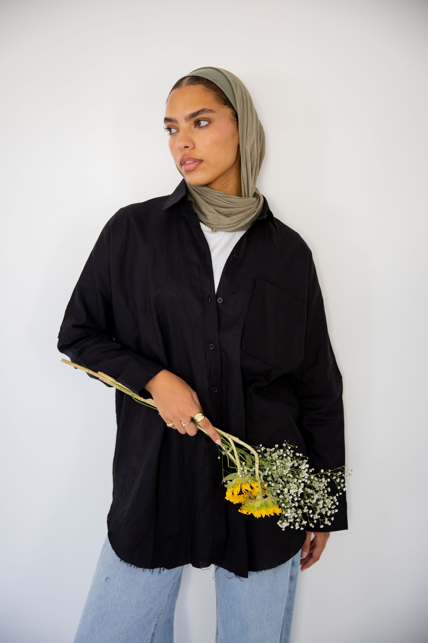 Oversized Linen shirt _Black