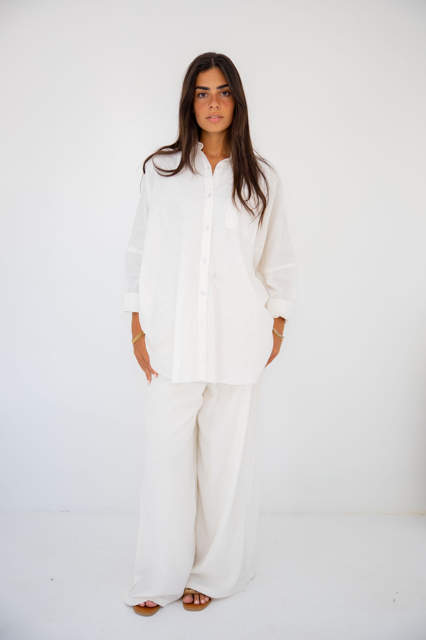 Oversized Linen shirt_White