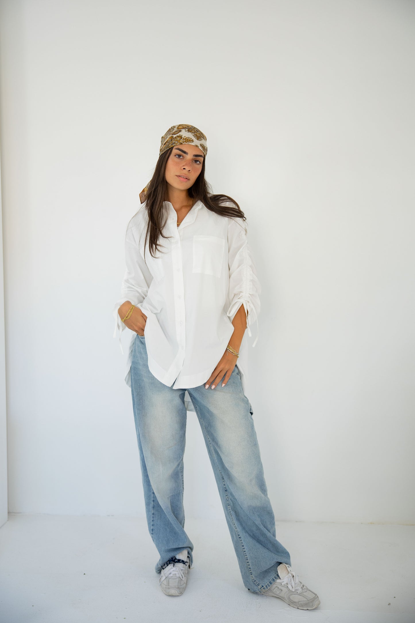 Tie Sleeves Shirt_White