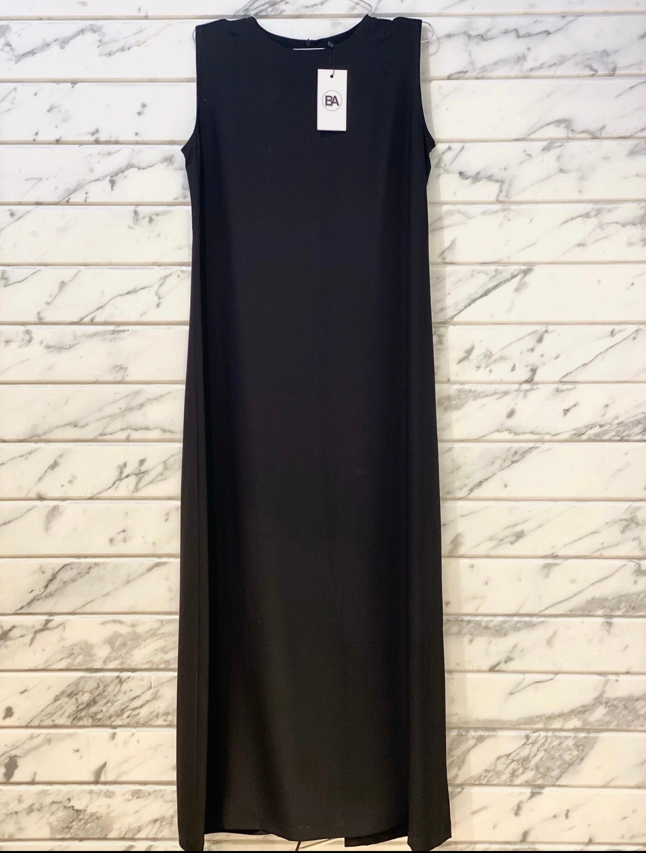 linen Basic Dress _Black