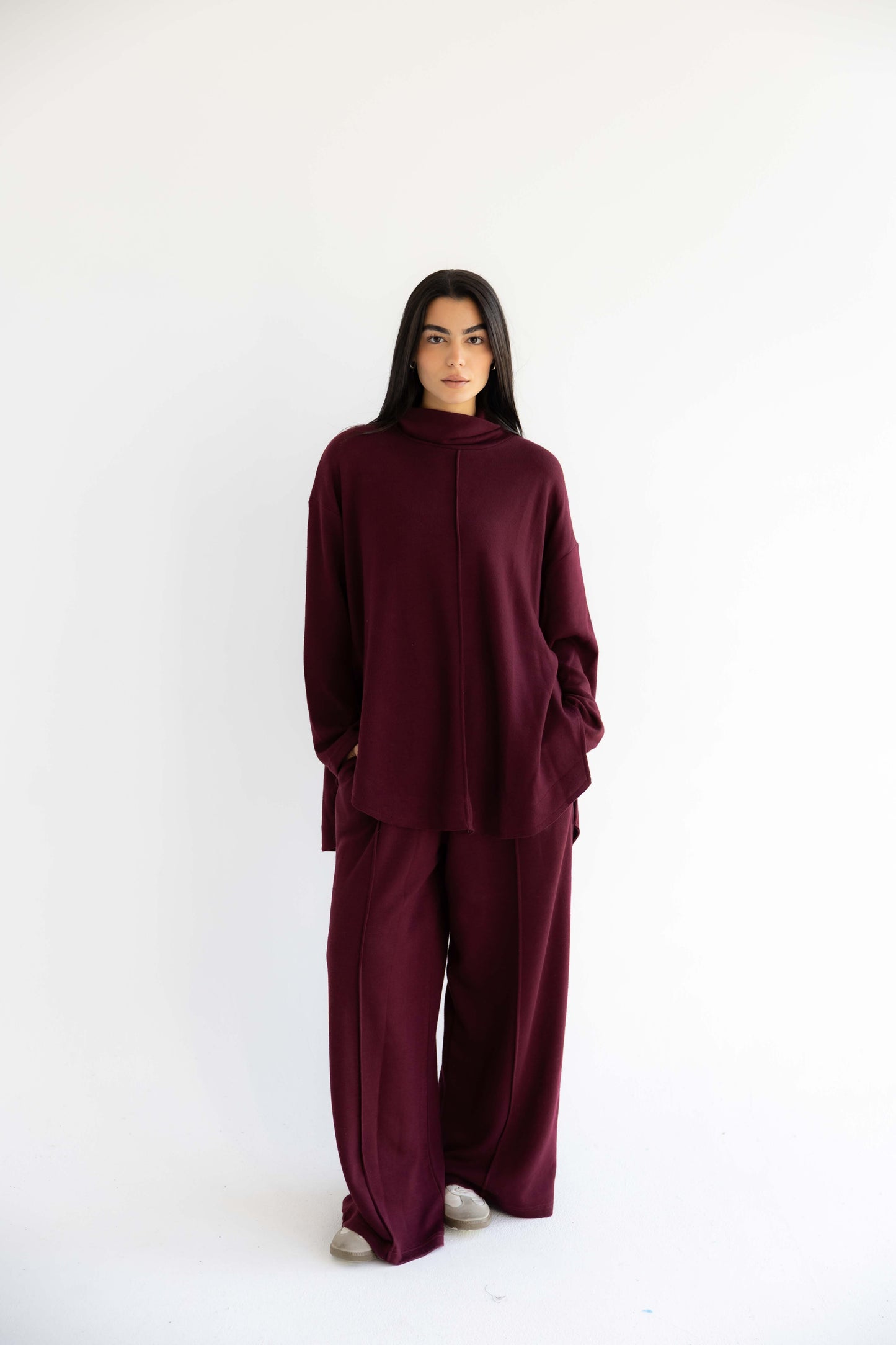 Calm Knit Set _Burgundy
