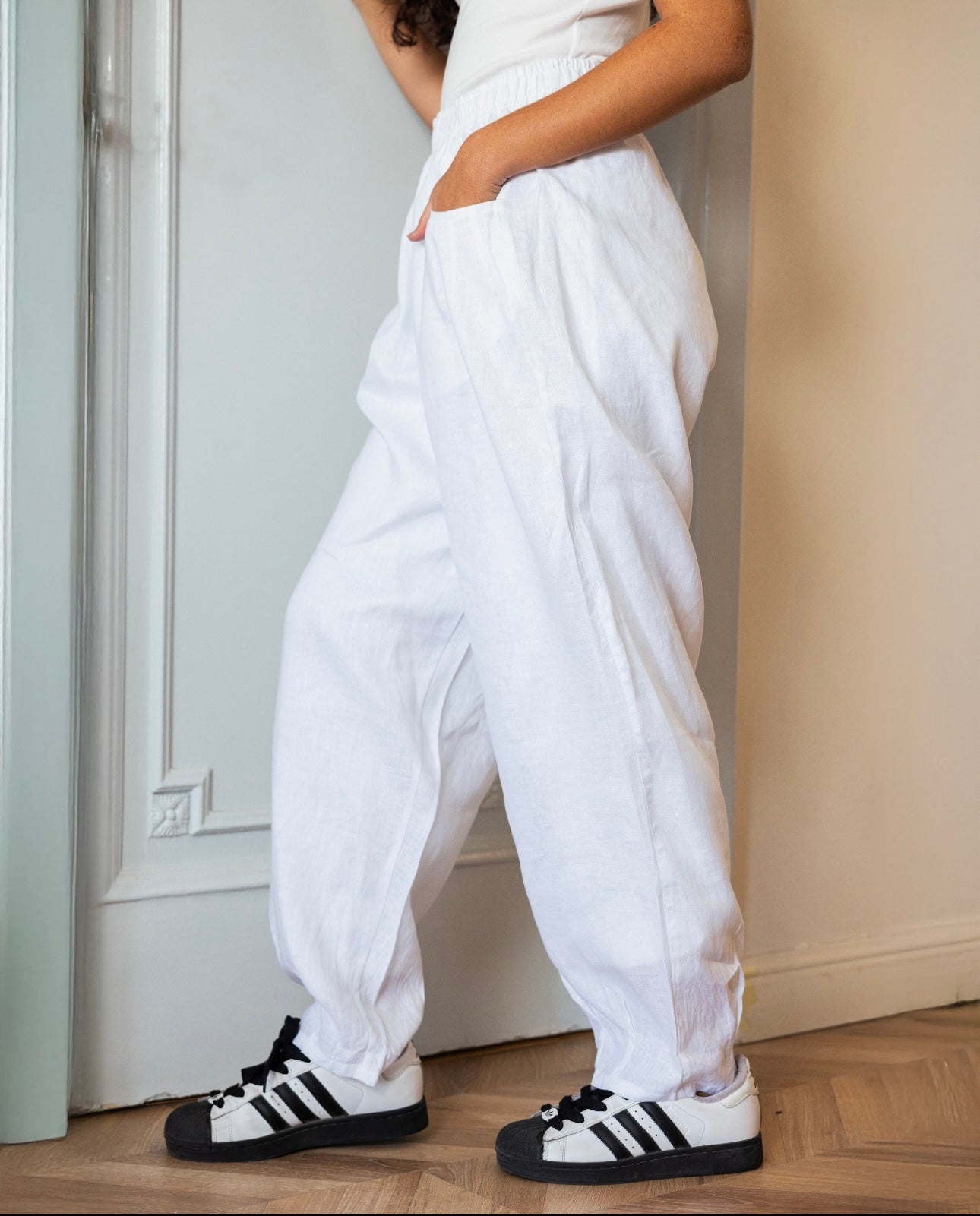 Balloon Linen pants_white