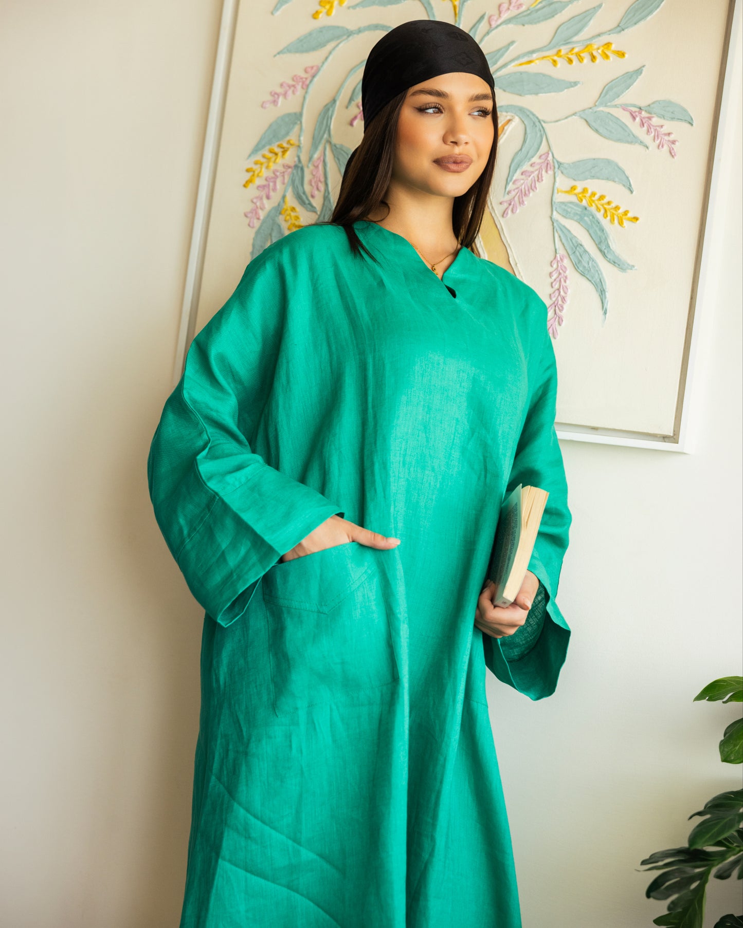 Pure linen Dress_Green