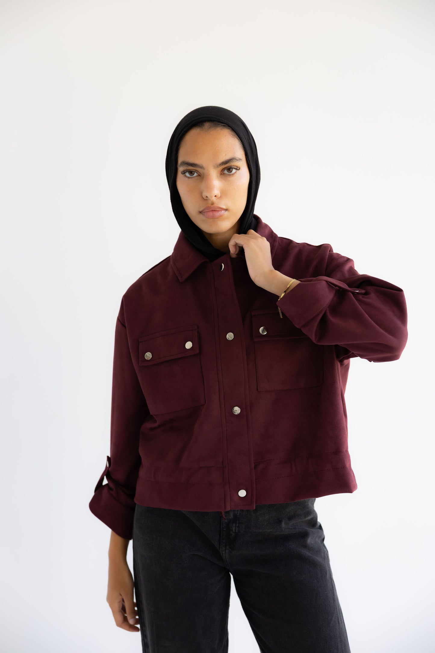 Solo Suede Jacket _Burgundy