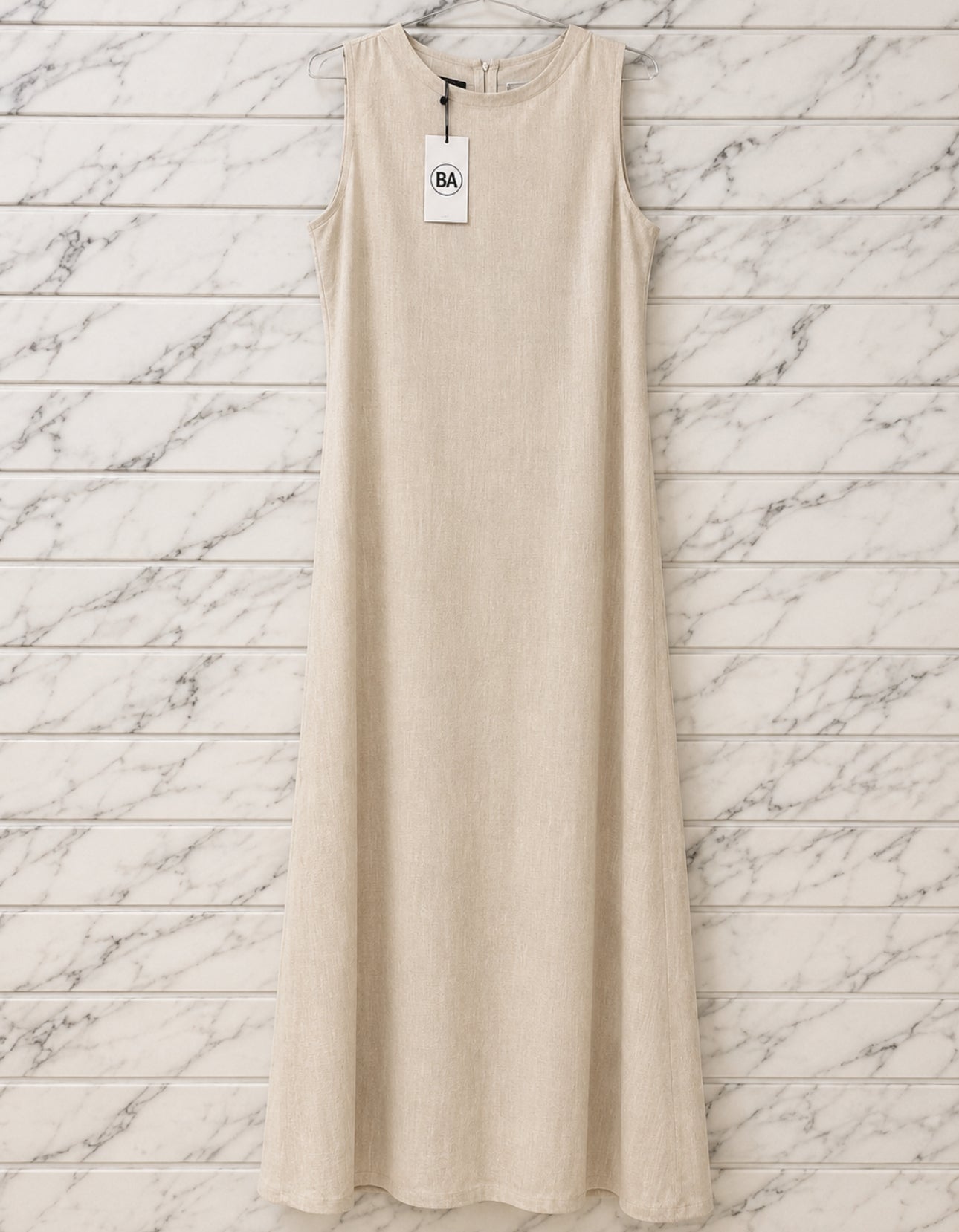 linen Basic Dress_Beige