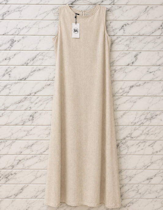 linen Basic Dress_Beige