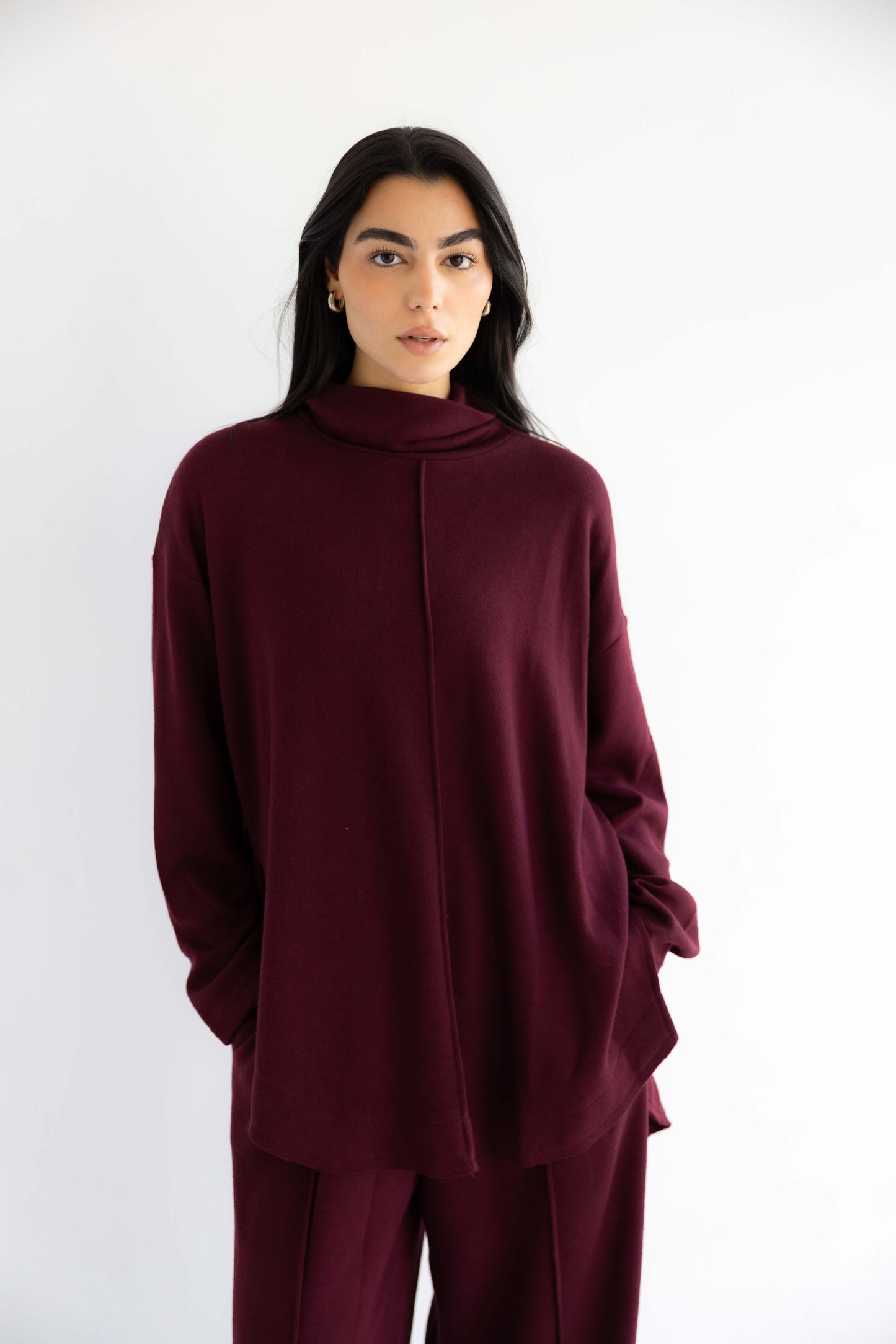 Calm Knit Set _Burgundy