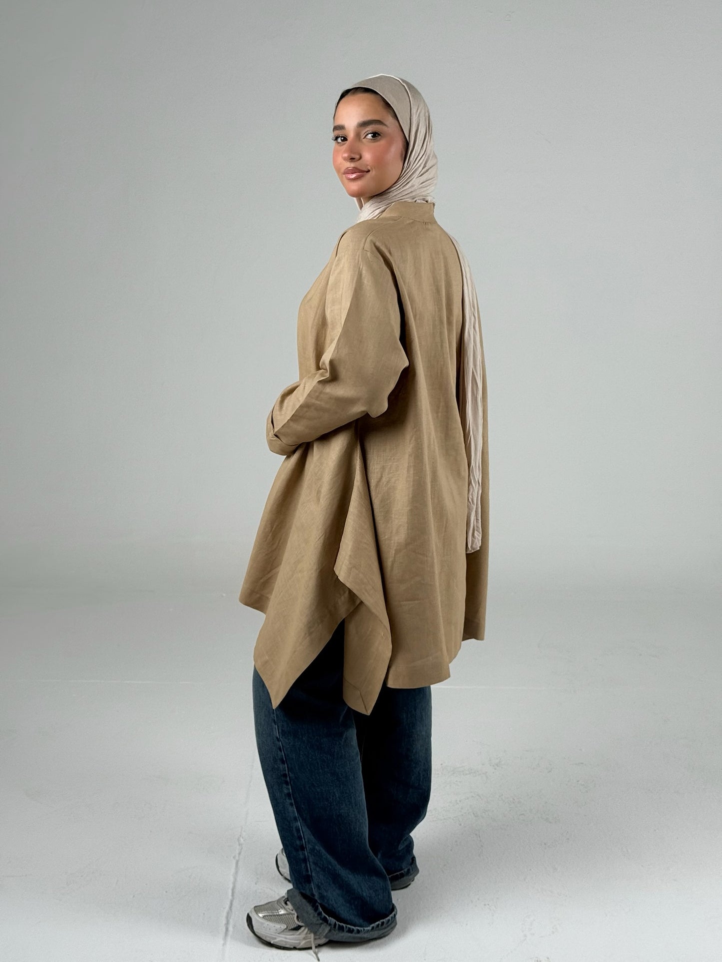 High low linen Shirt_Cafe