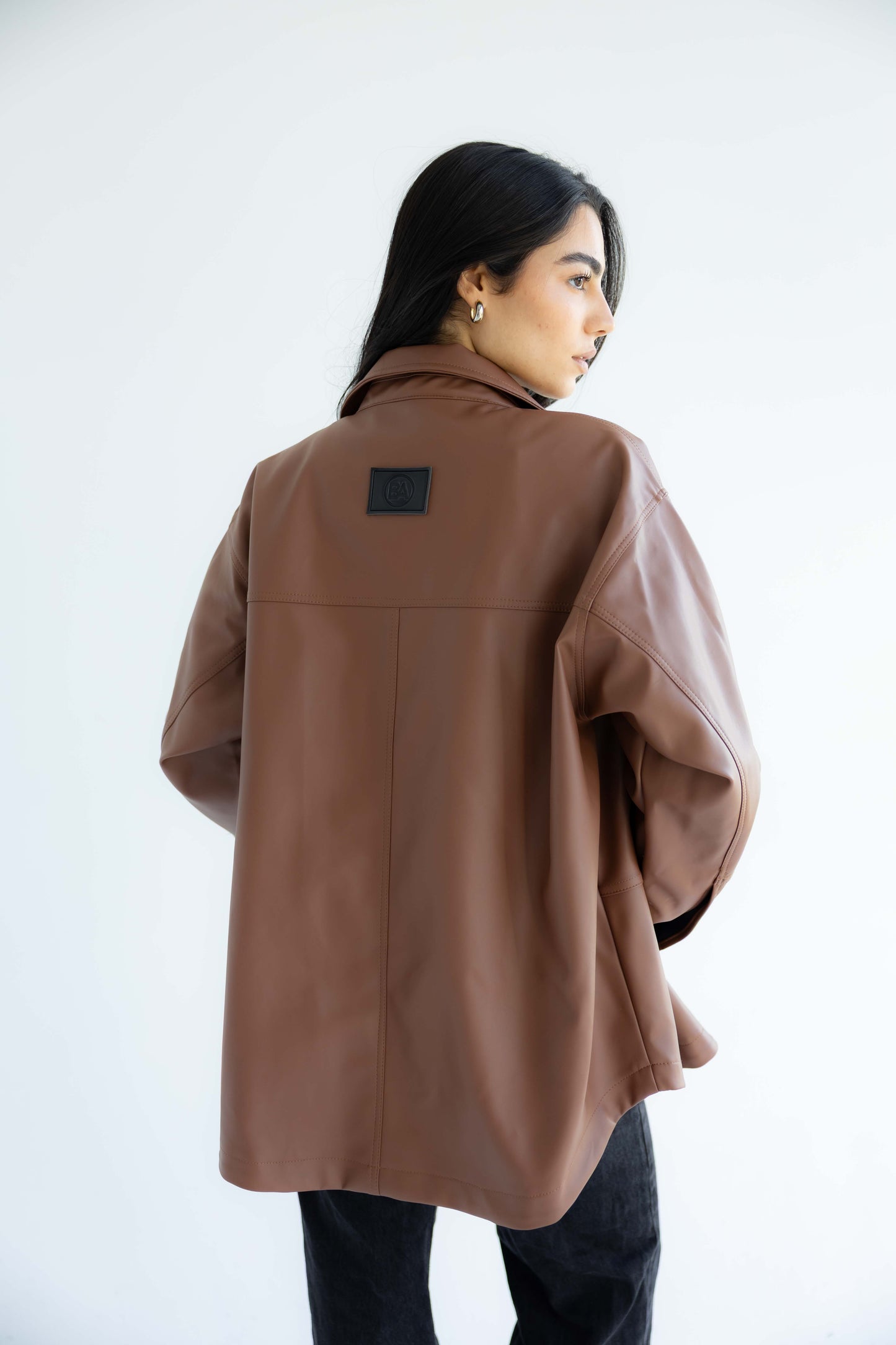 Bold Leather Shirt_Camel