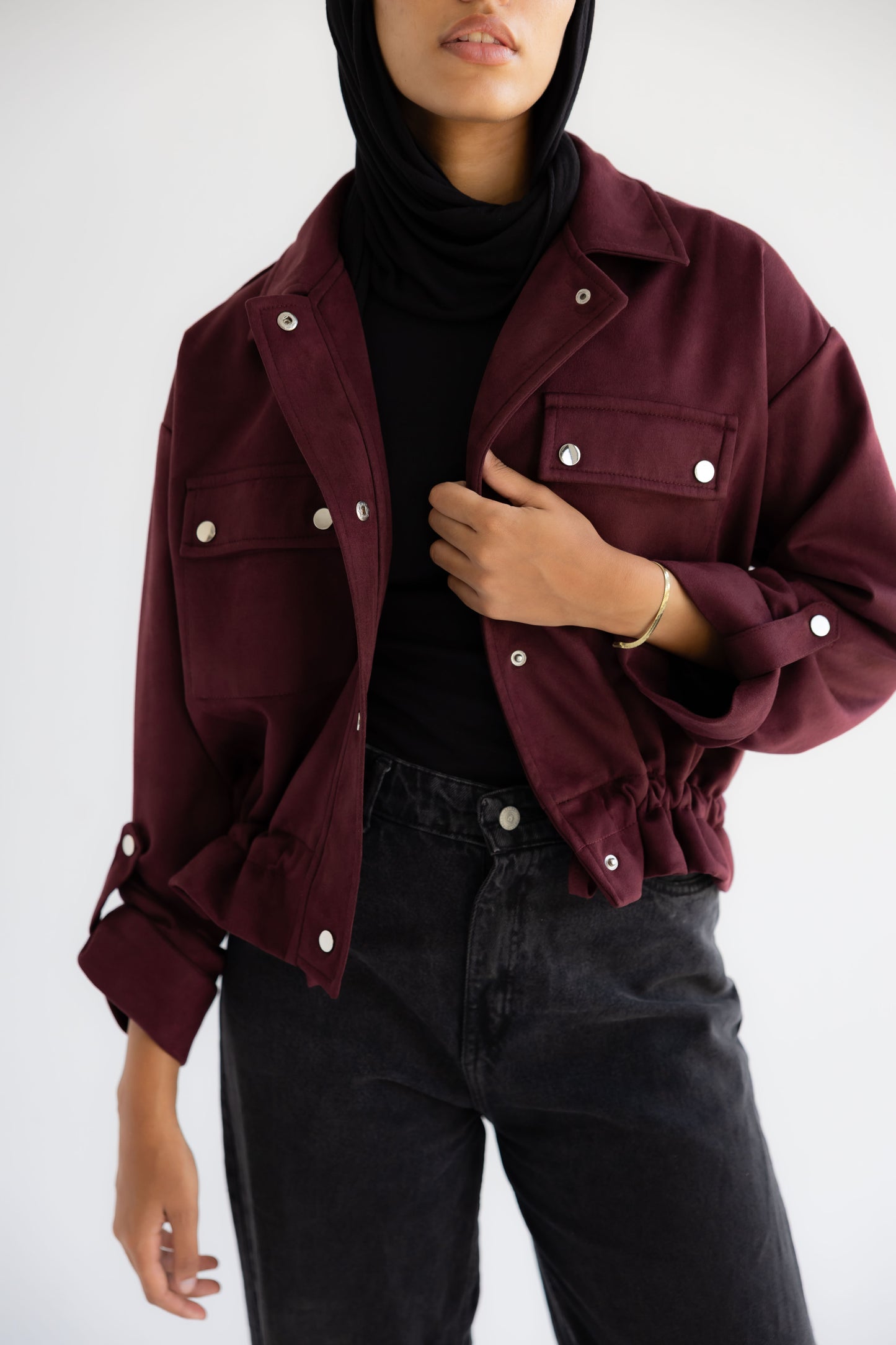 Solo Suede Jacket _Burgundy