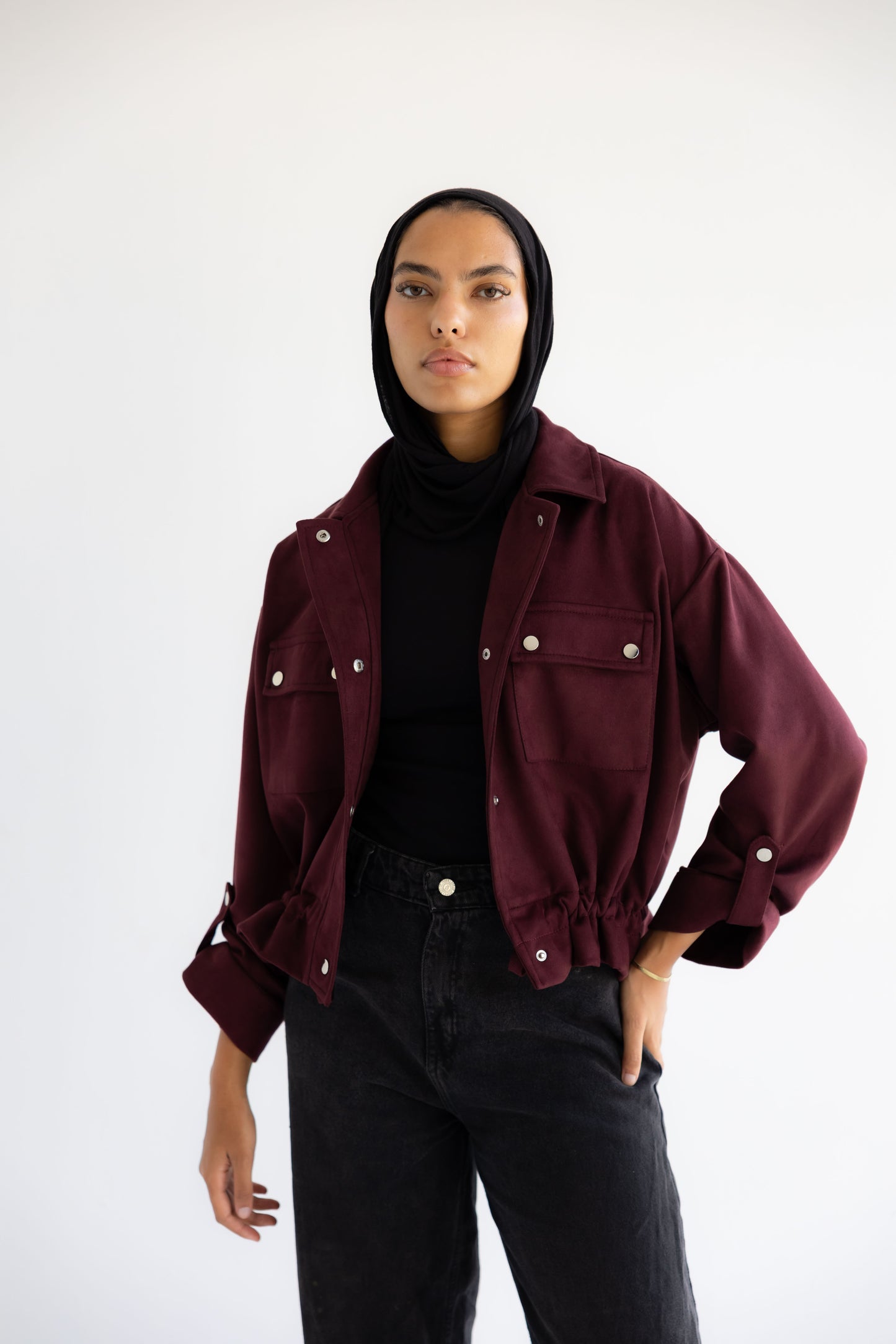 Solo Suede Jacket _Burgundy