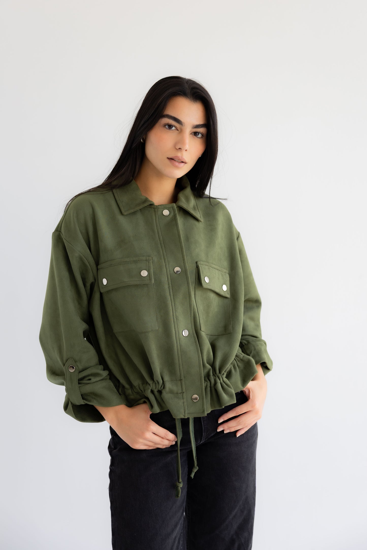 Solo Suede Jacket _Olive green