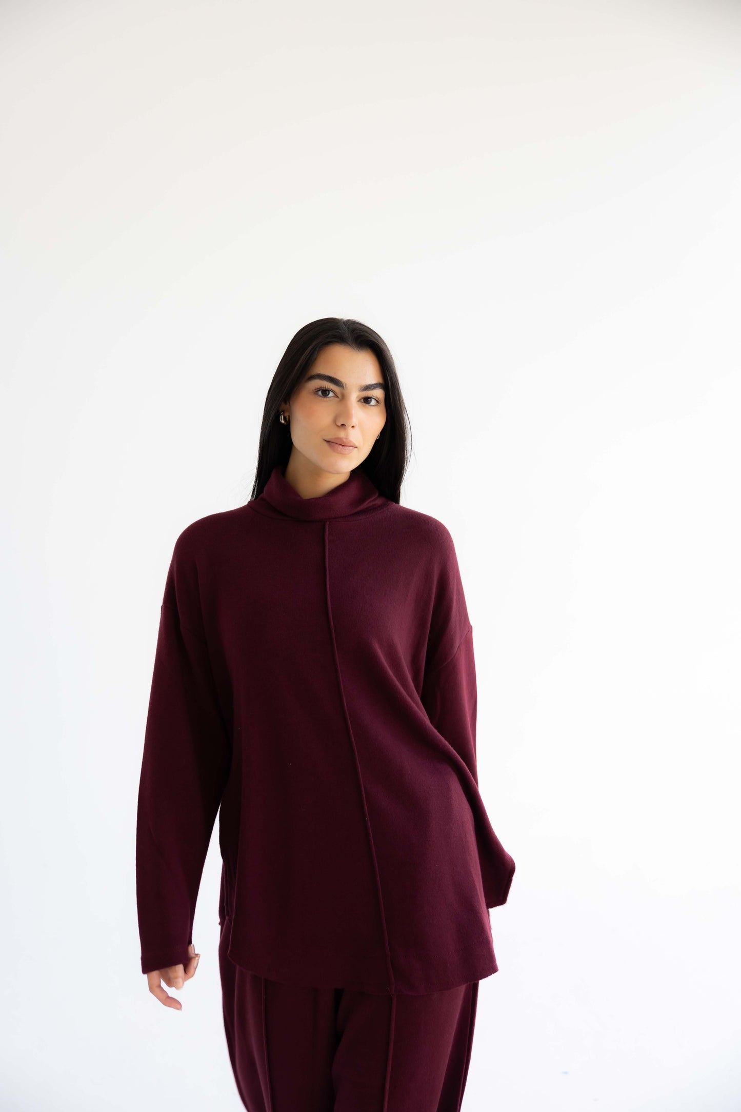 Calm Knit Set _Burgundy