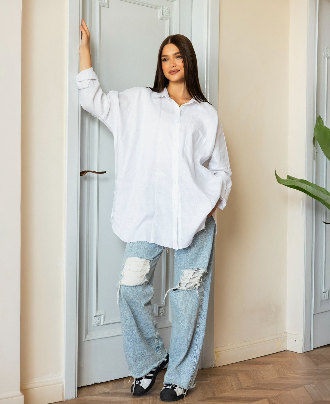 Oversized Linen shirt_White
