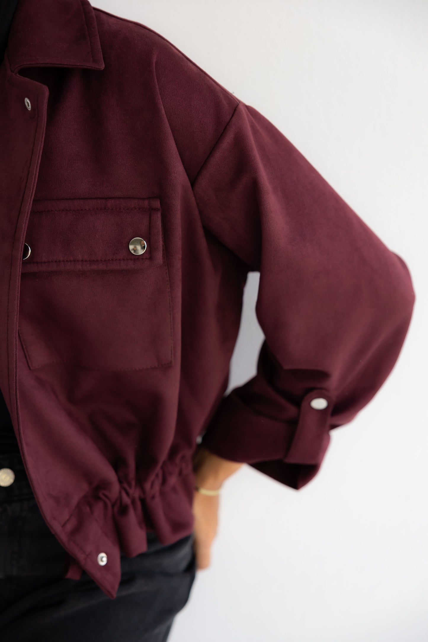 Solo Suede Jacket _Burgundy
