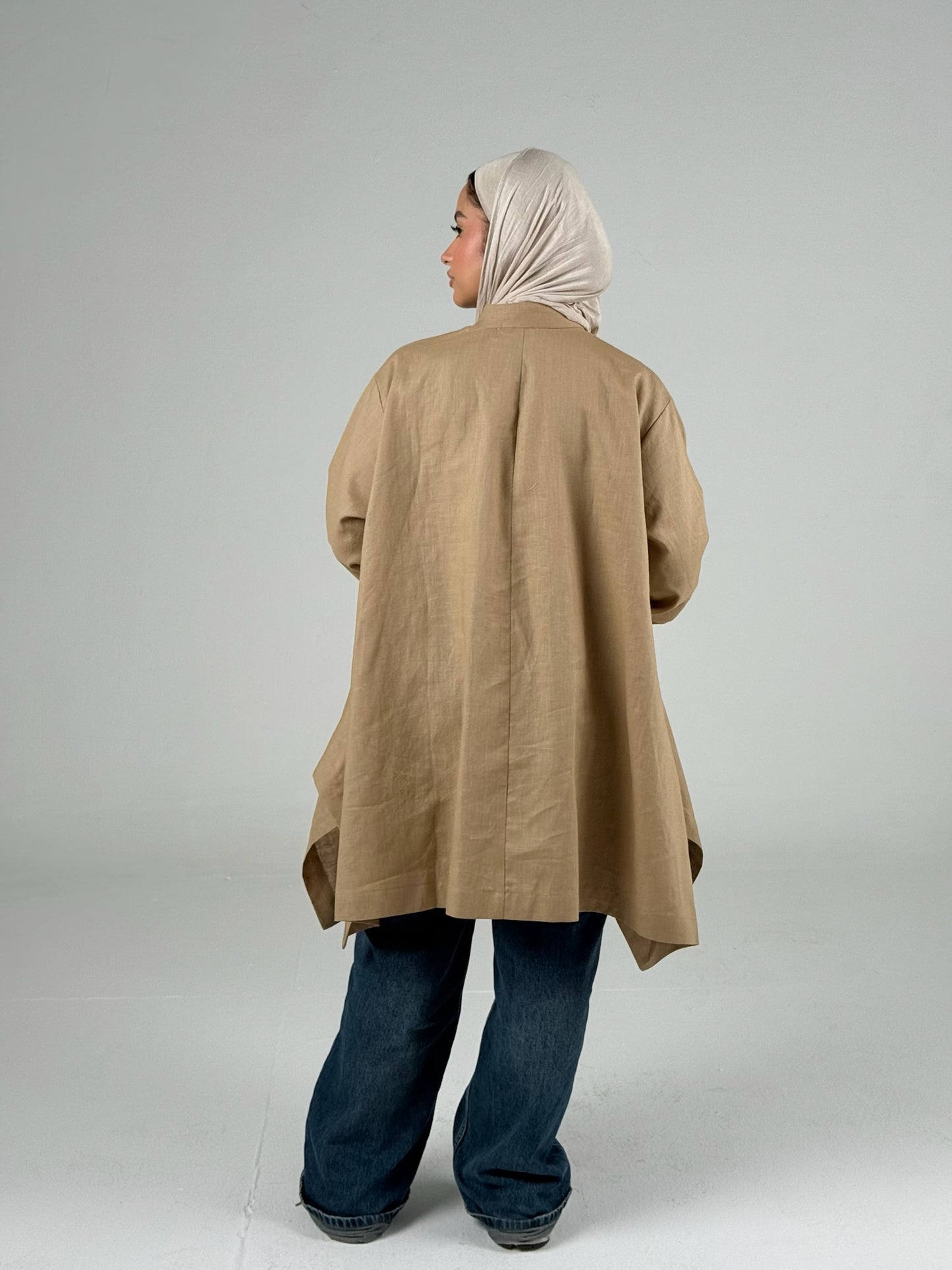 High low linen Shirt_Cafe