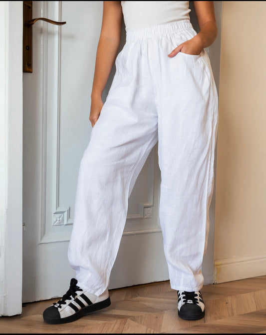 Balloon Linen pants_white