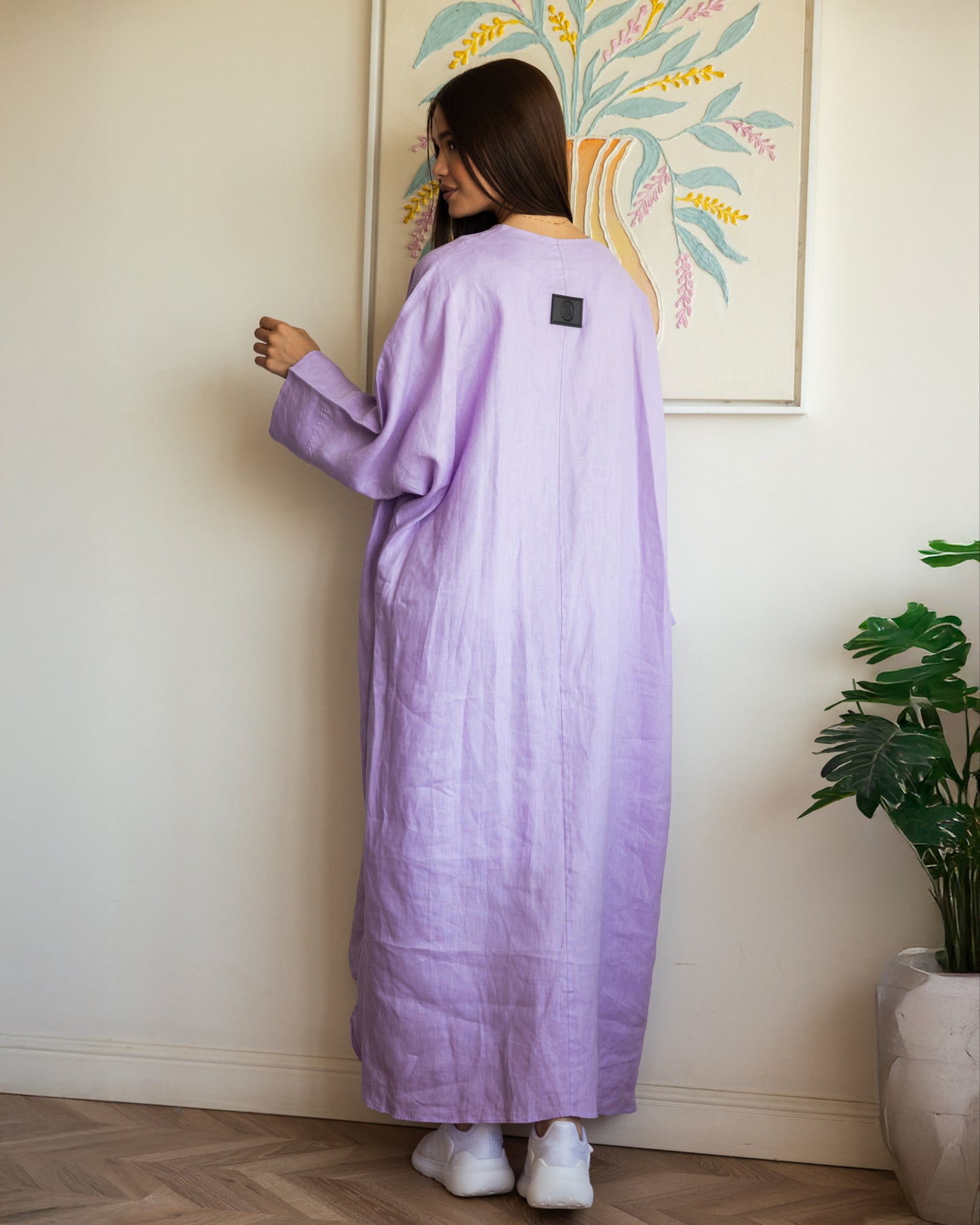 Pure linen Dress_purple