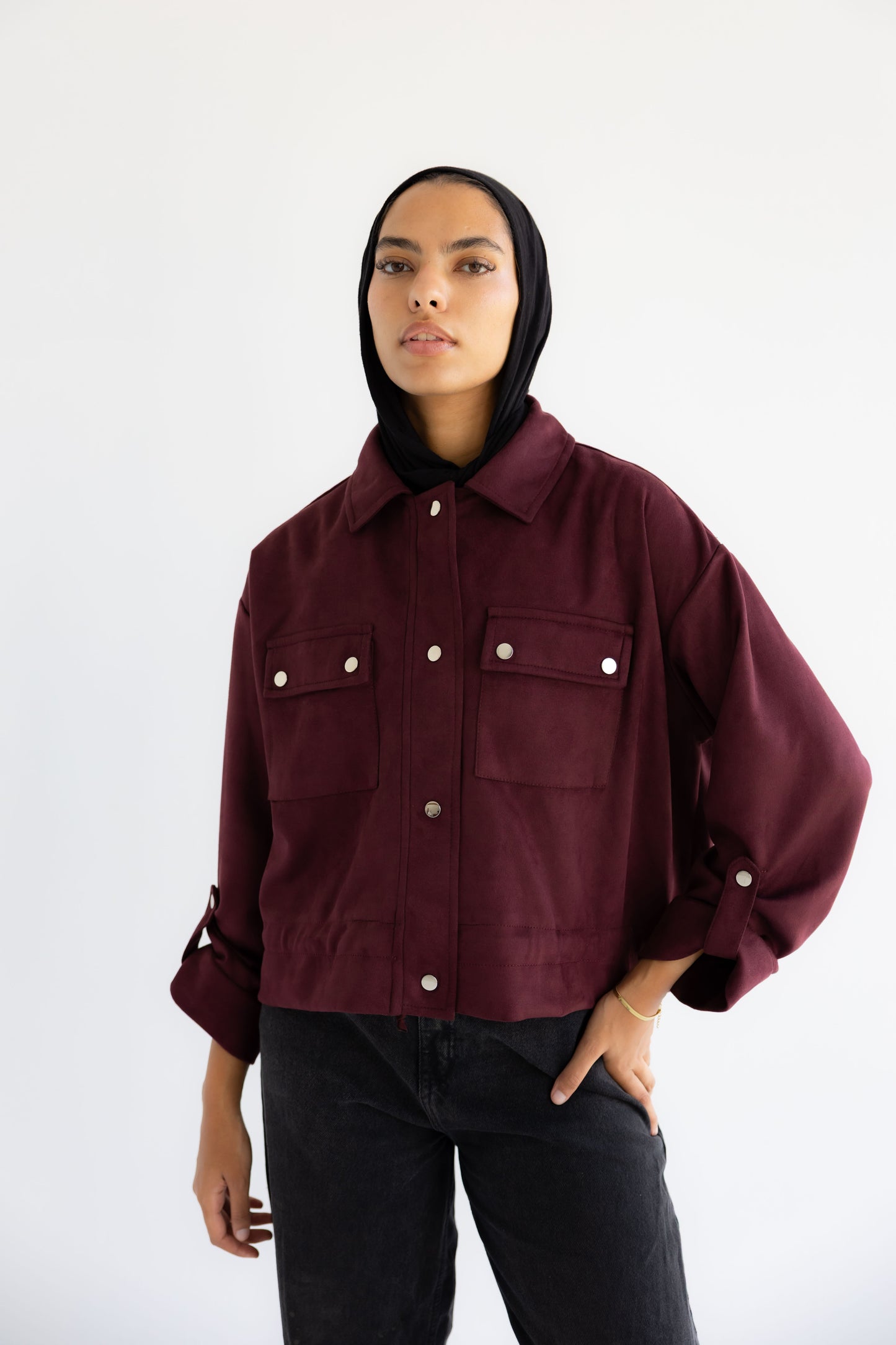 Solo Suede Jacket _Burgundy