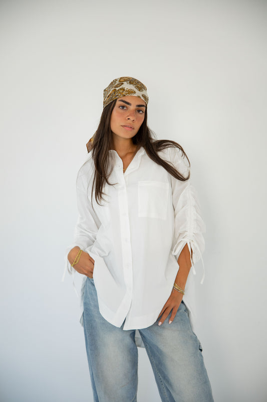 Tie Sleeves Shirt_White