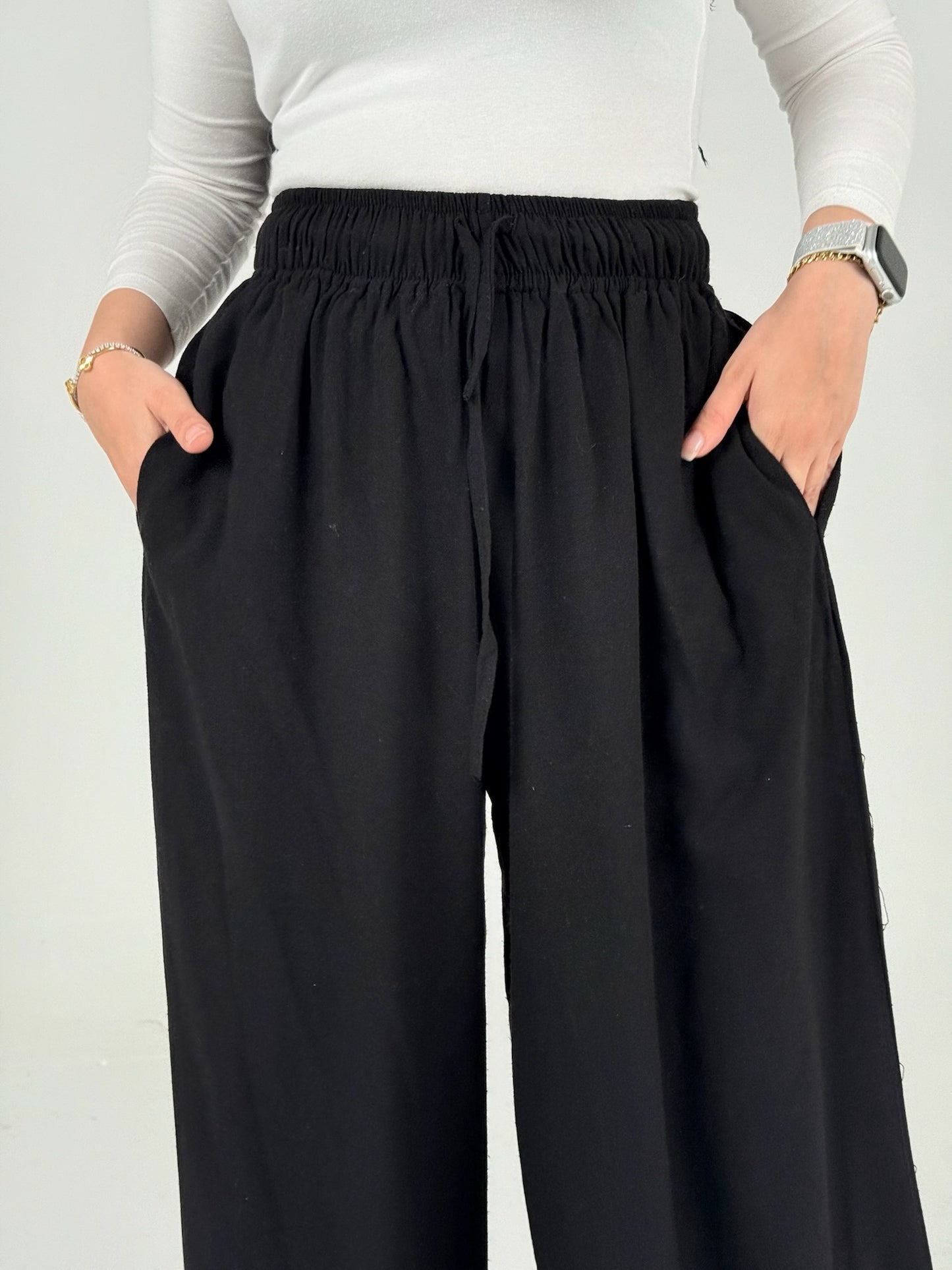 Extra wide leg pants _Black