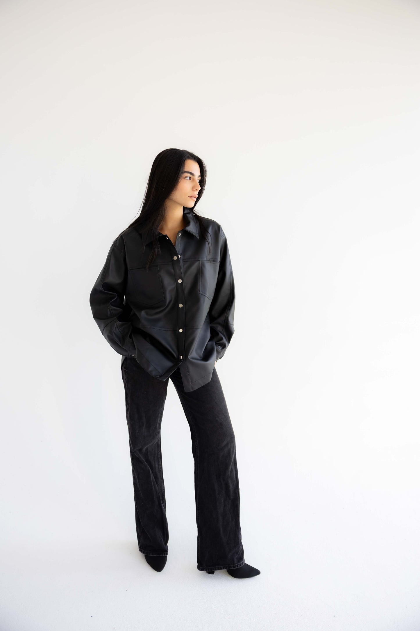 Bold Leather Shirt_Black