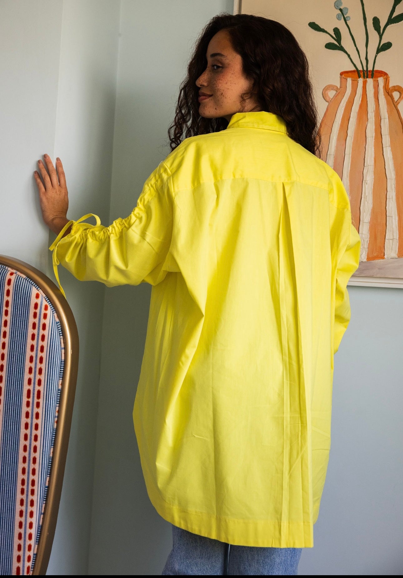 Tie sleeves shirt _Yellow