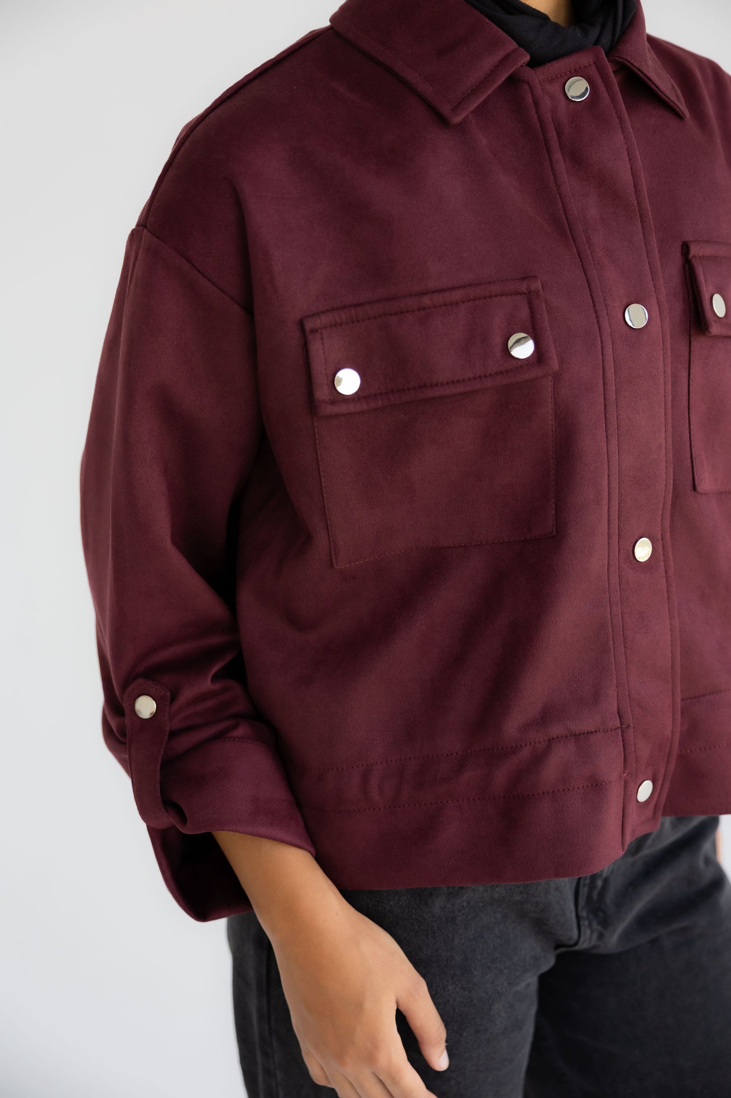 Solo Suede Jacket _Burgundy