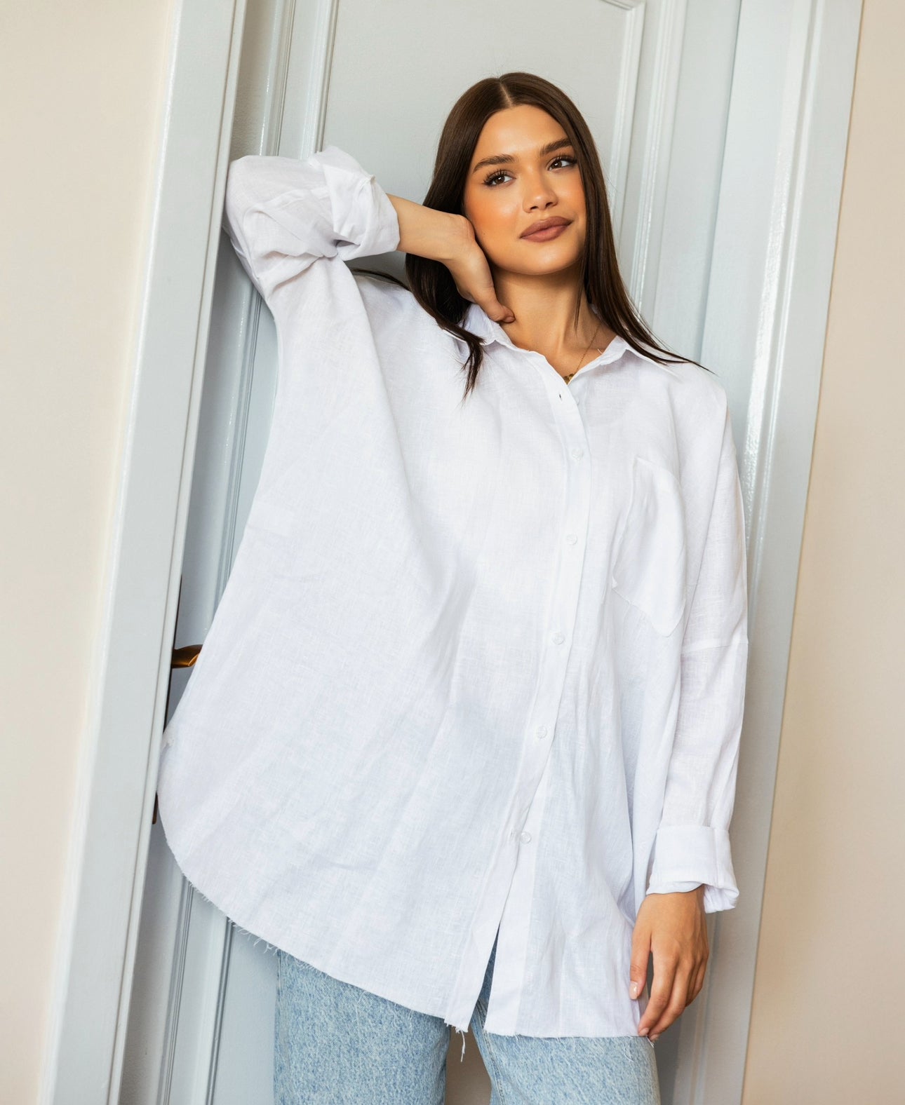 Oversized Linen shirt_White