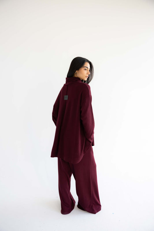 Calm Knit Set _Burgundy