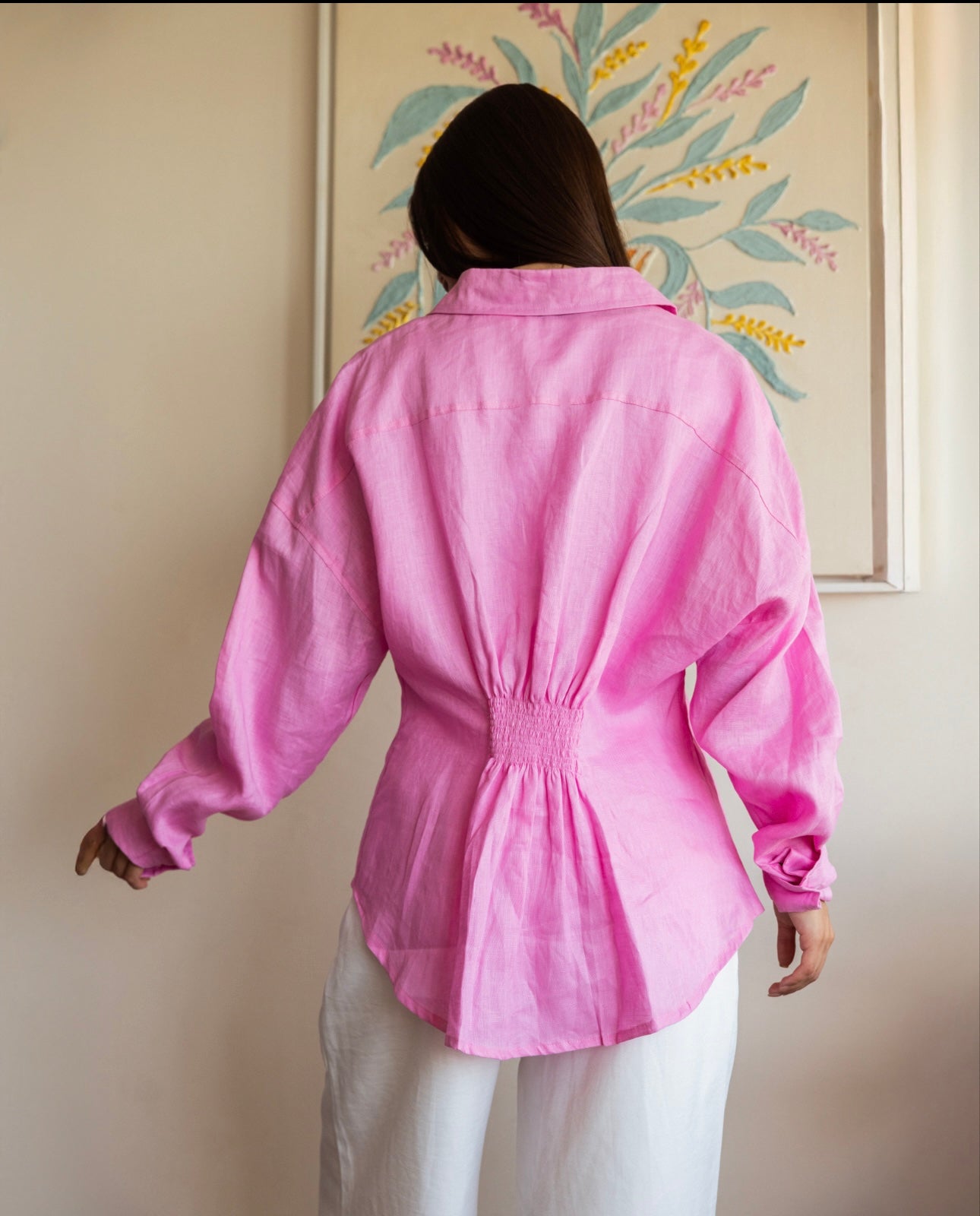 Shape Linen Shirt_Rose Pink