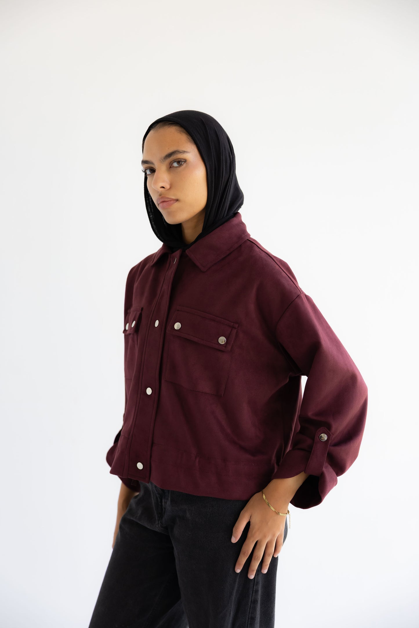 Solo Suede Jacket _Burgundy
