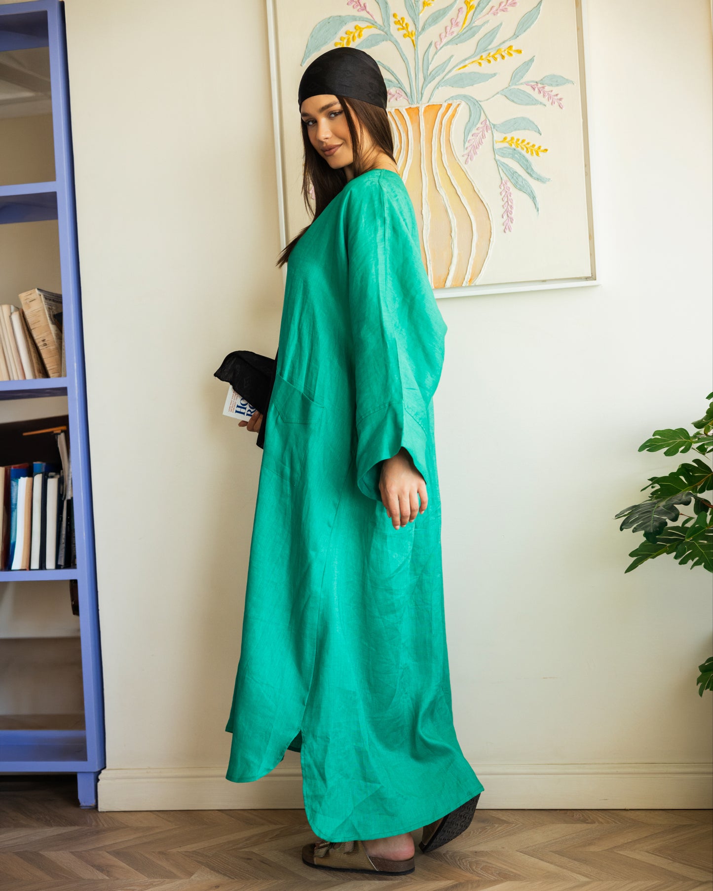 Pure linen Dress_Green