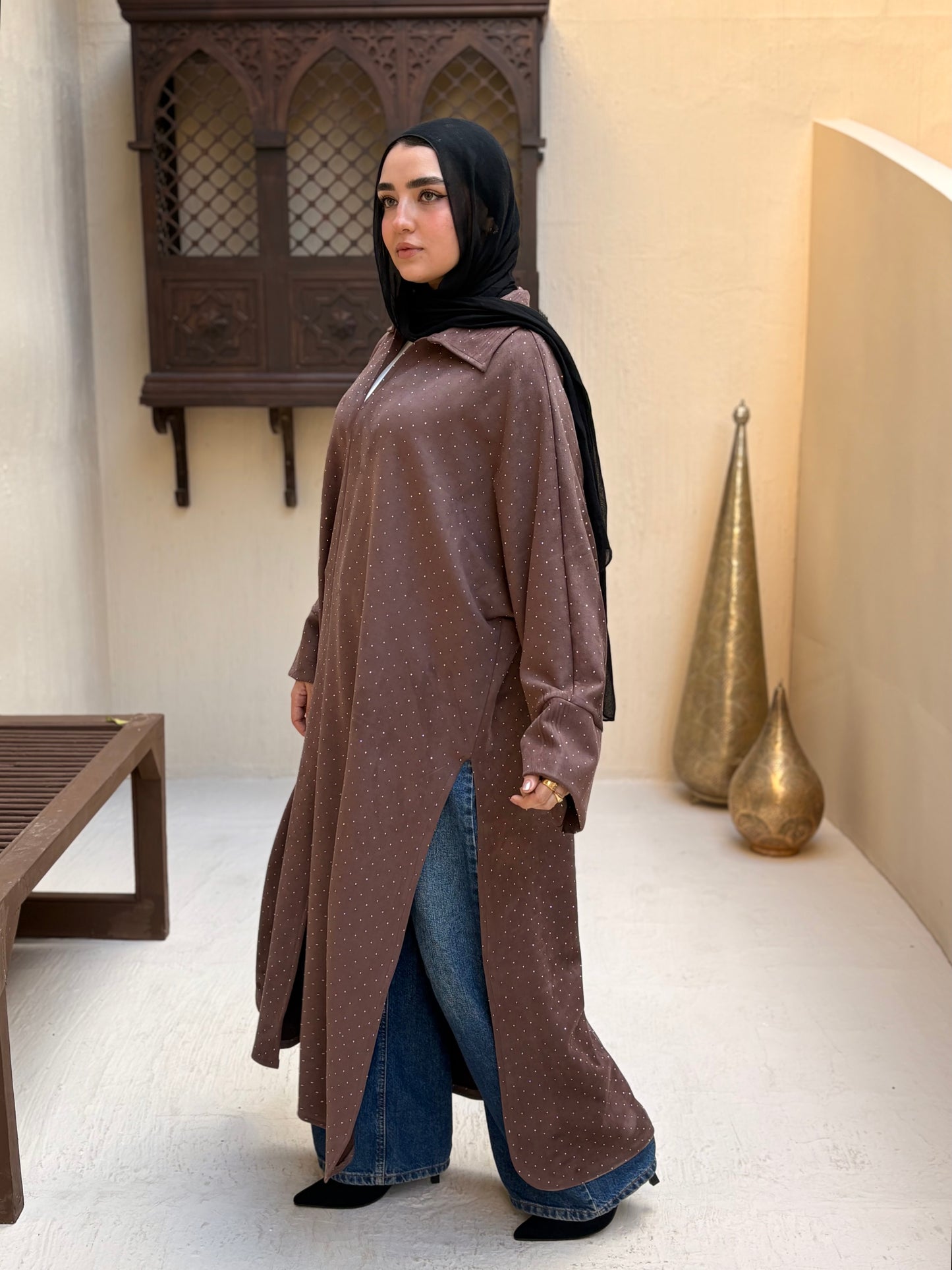 Layali Shirt Dress –Cafe