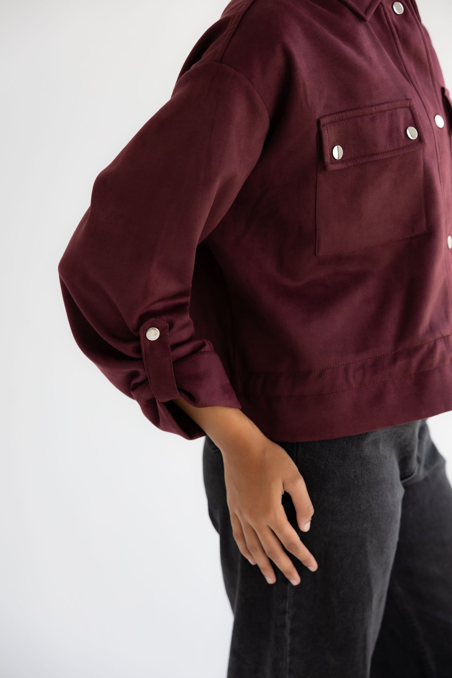 Solo Suede Jacket _Burgundy