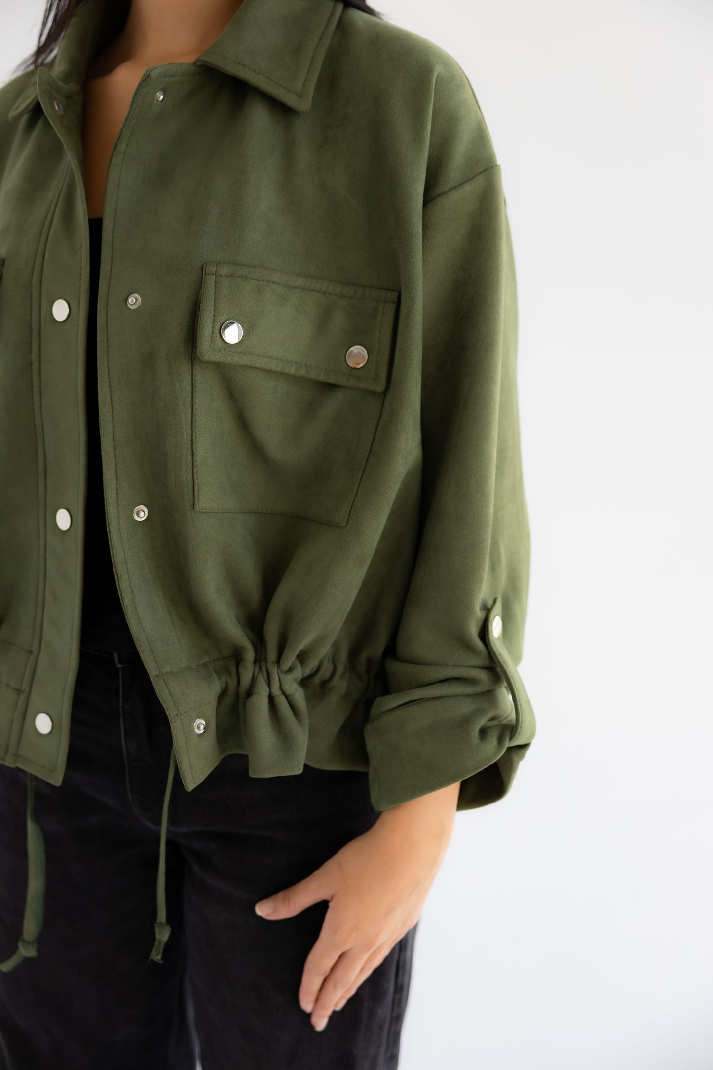 Solo Suede Jacket _Olive green