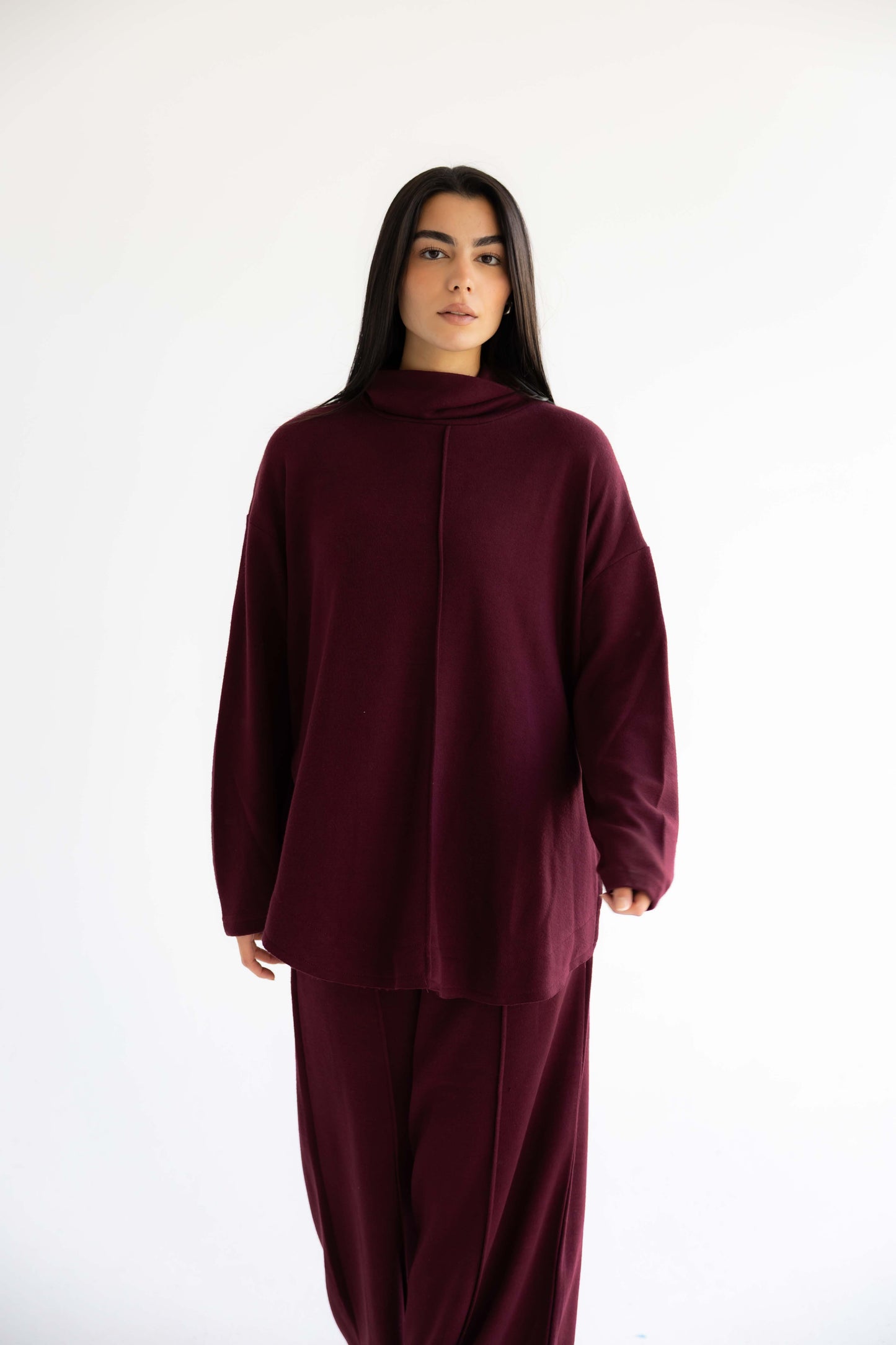 Calm Knit Set _Burgundy