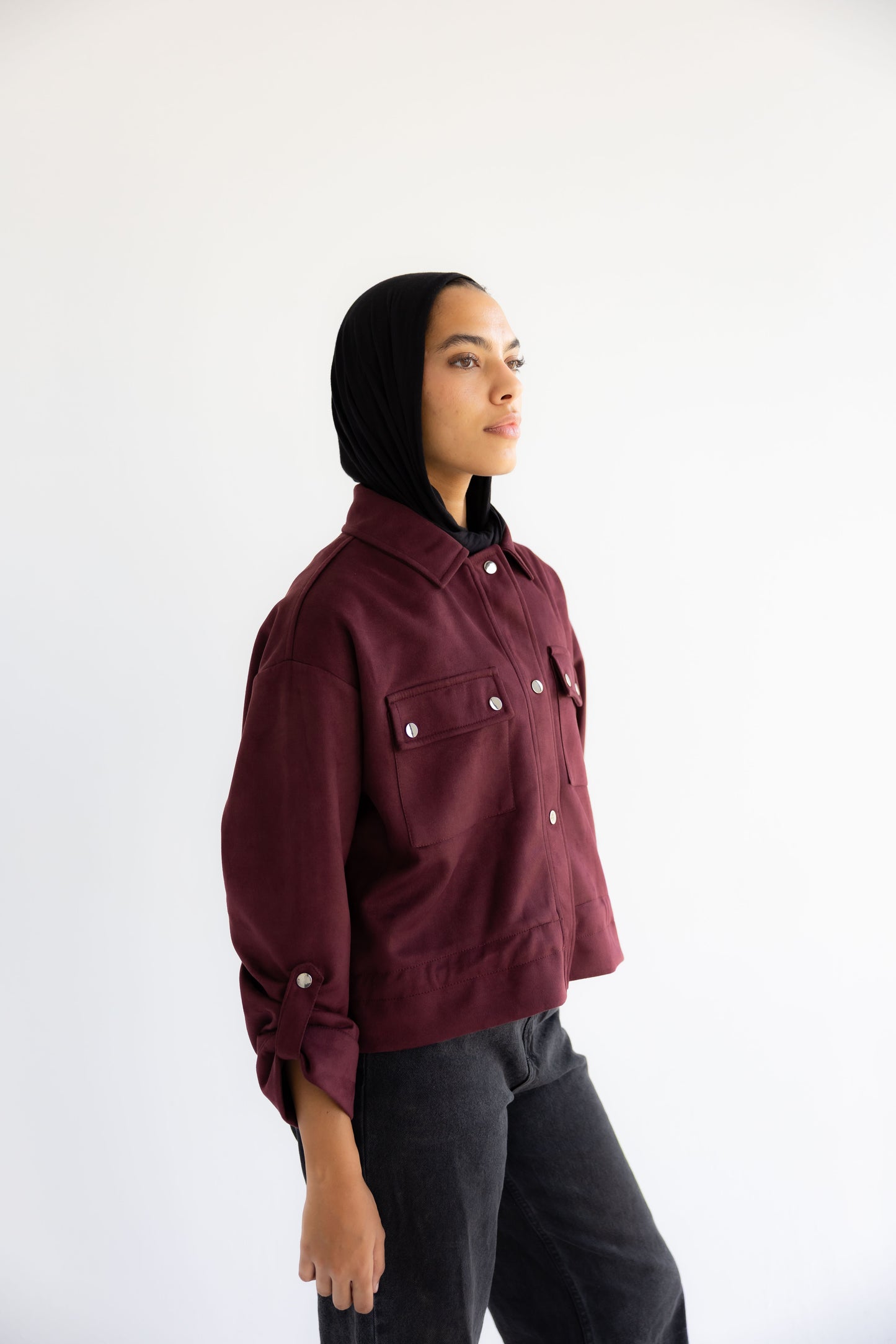 Solo Suede Jacket _Burgundy