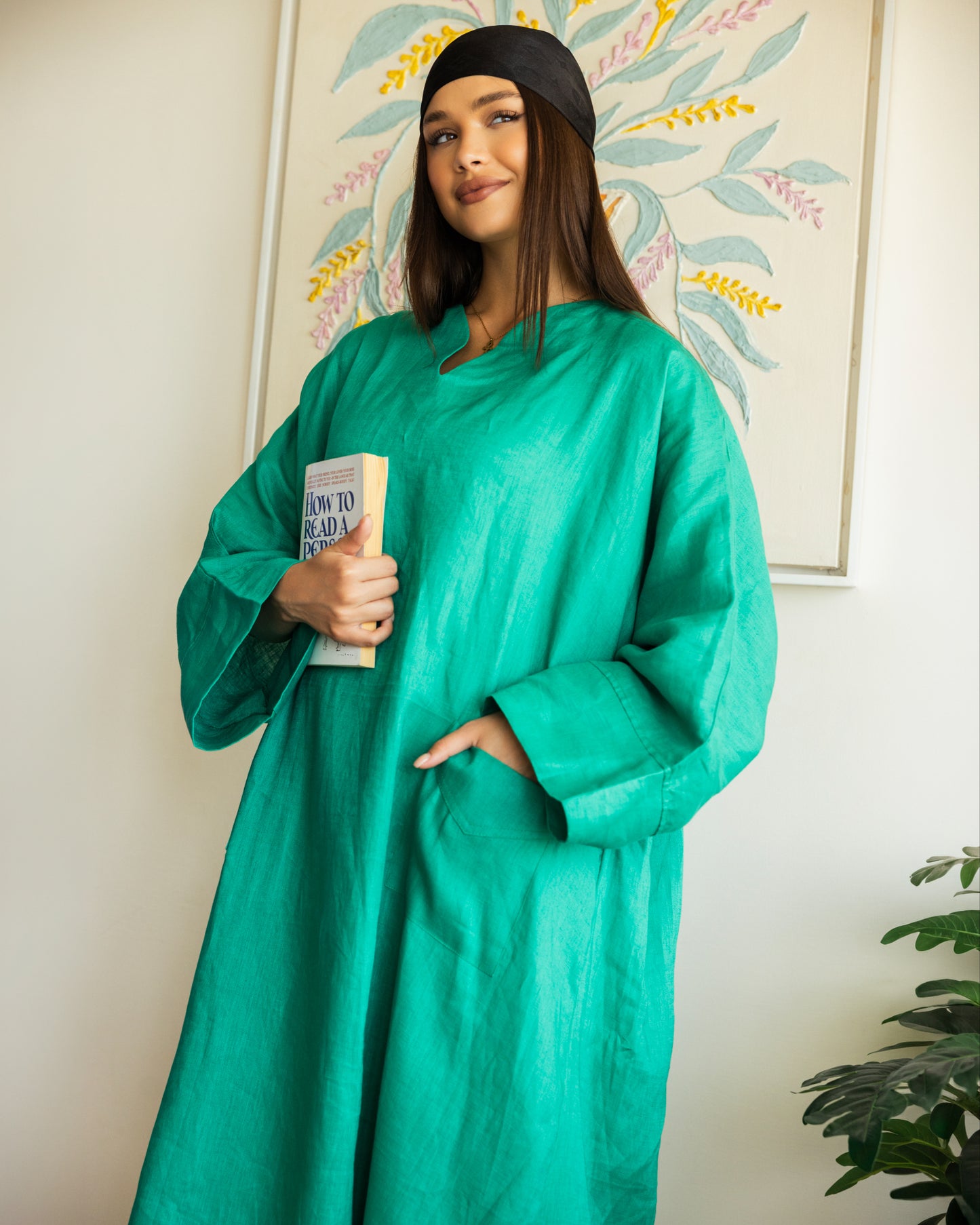 Pure linen Dress_Green