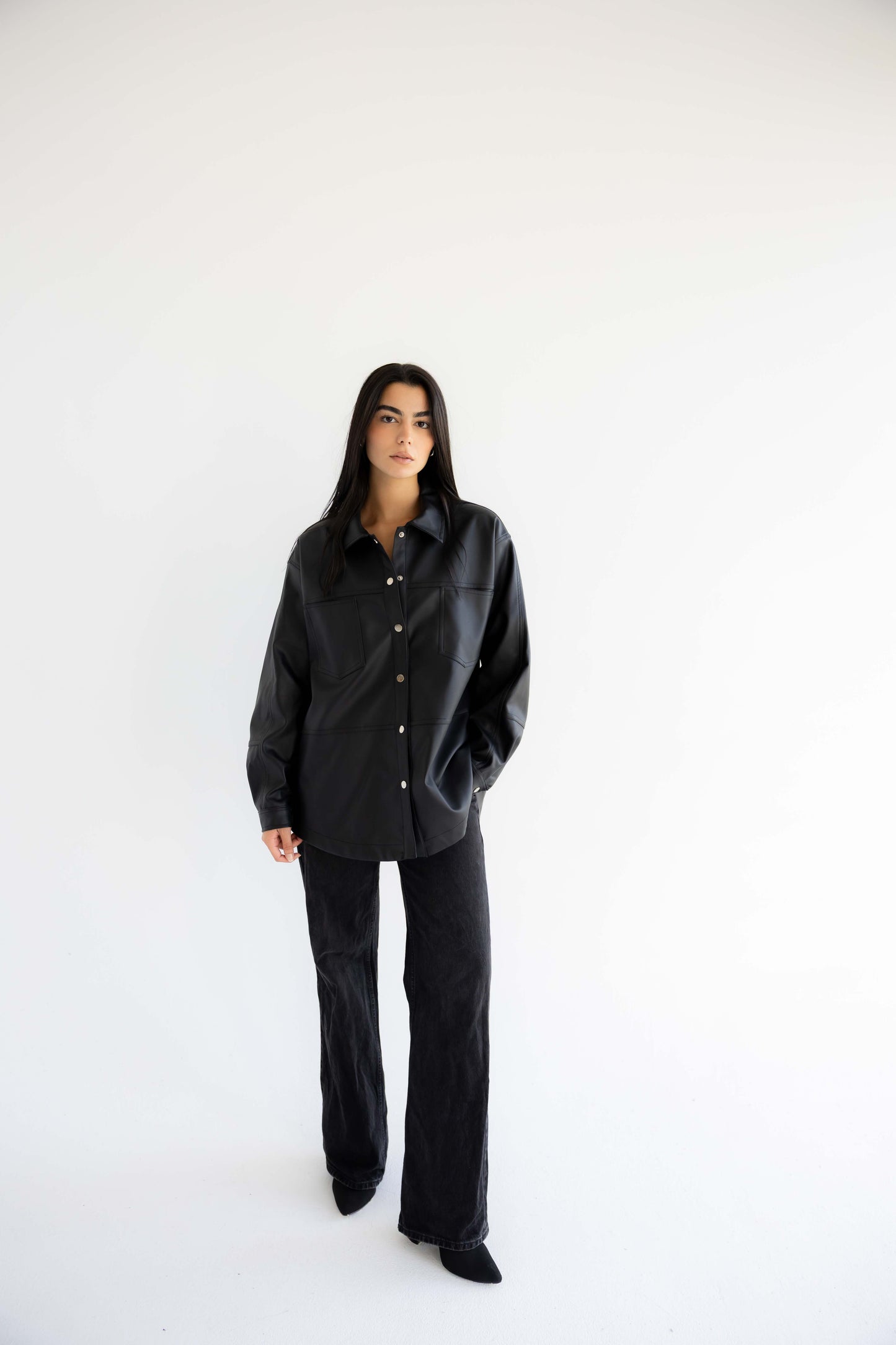 Bold Leather Shirt_Black