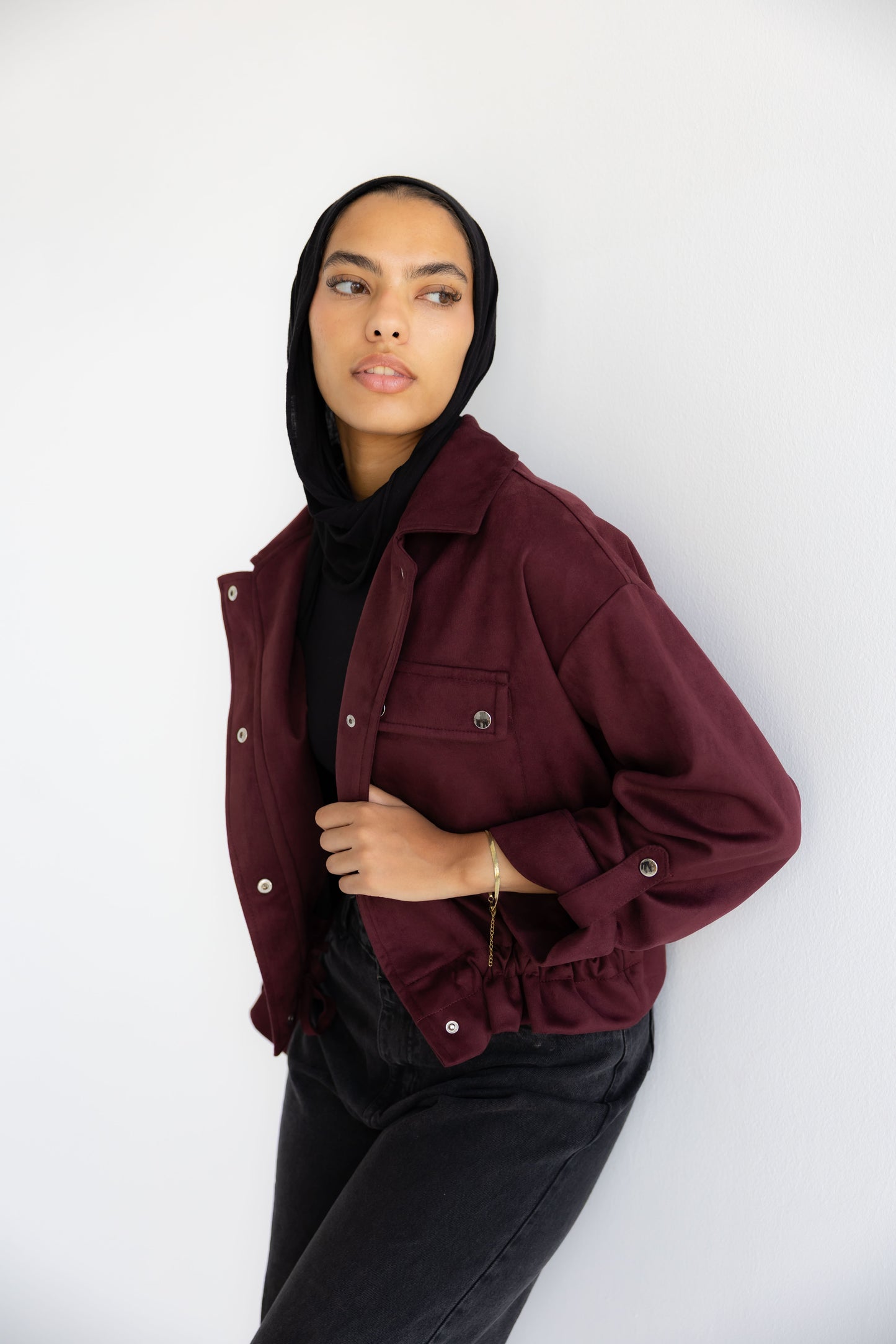 Solo Suede Jacket _Burgundy