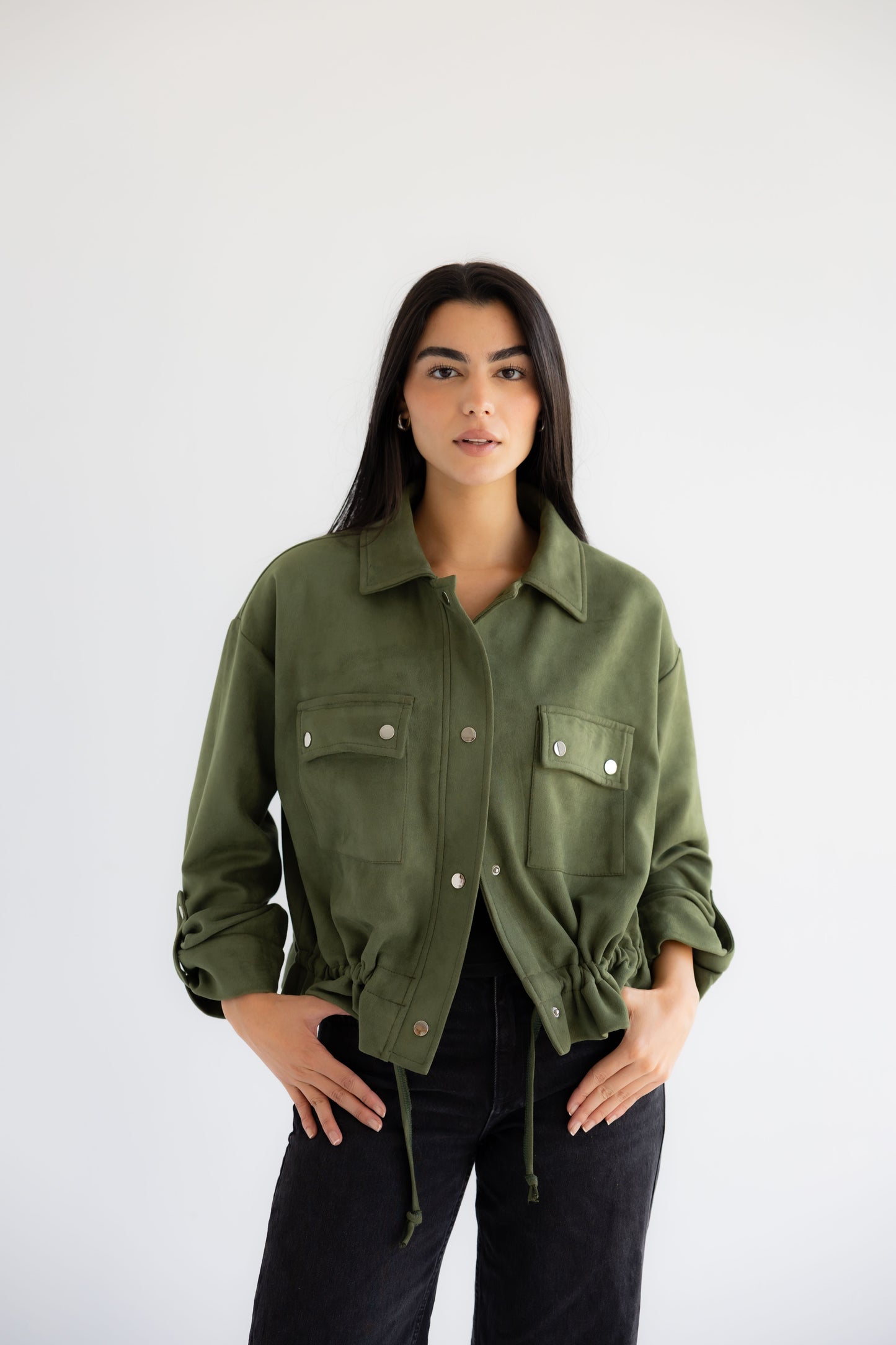 Solo Suede Jacket _Olive green