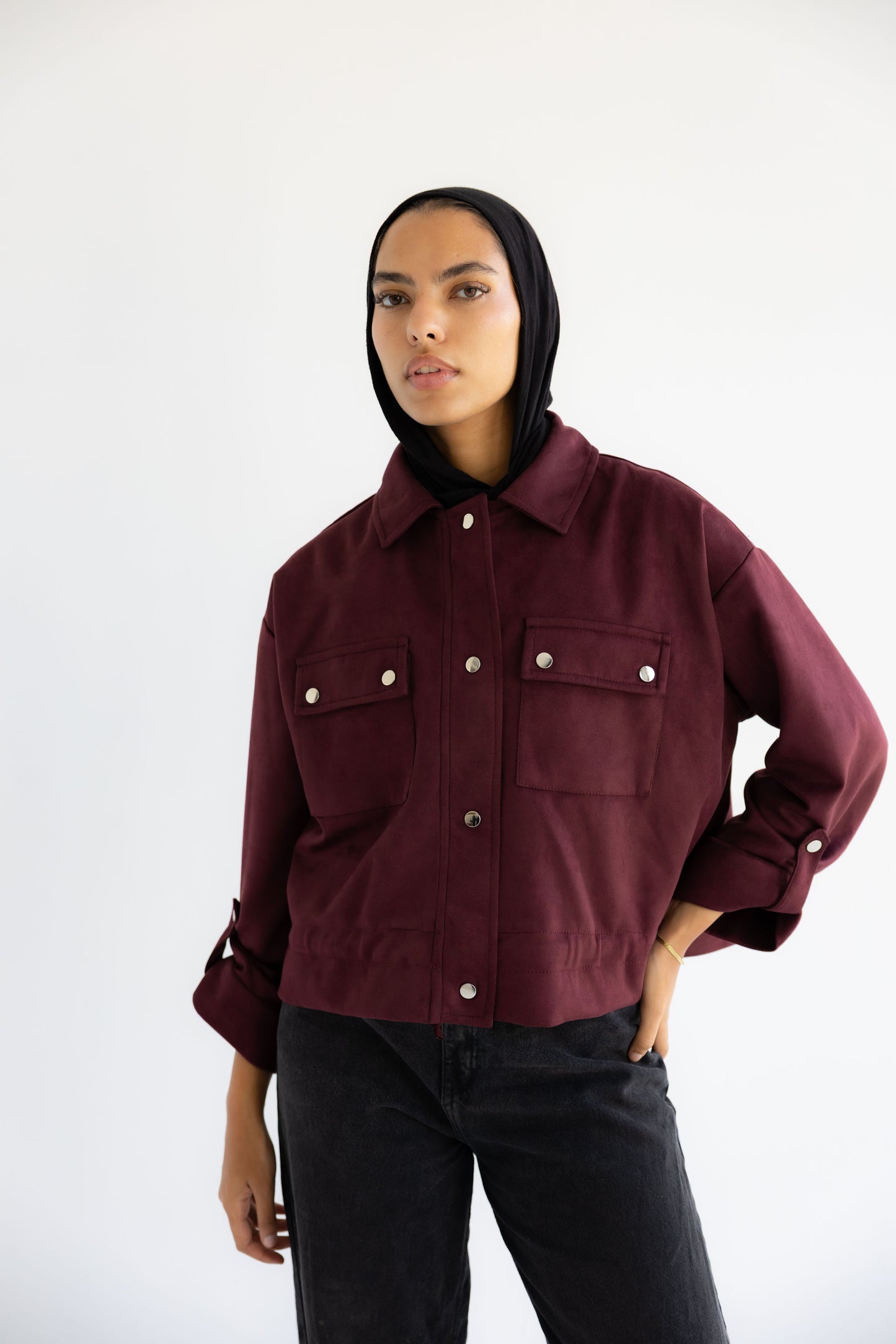 Solo Suede Jacket _Burgundy