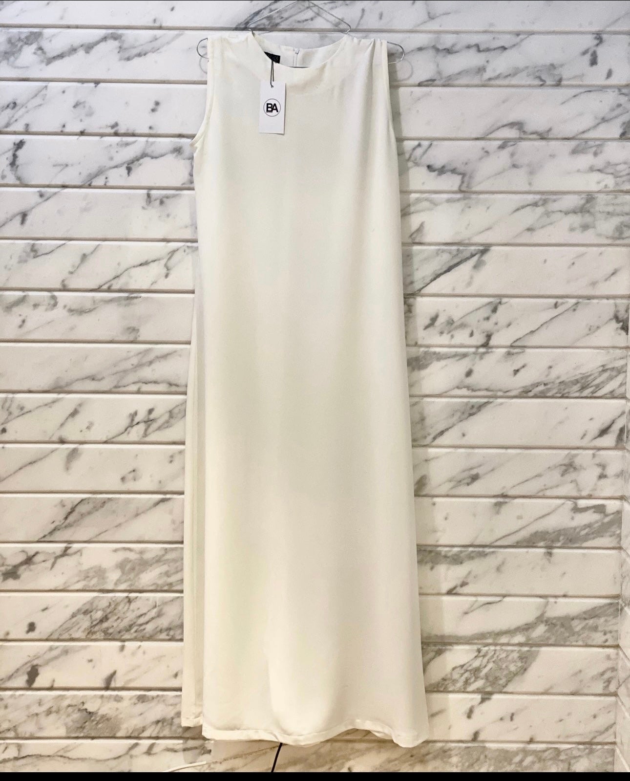 linen Basic Dress_white S_m