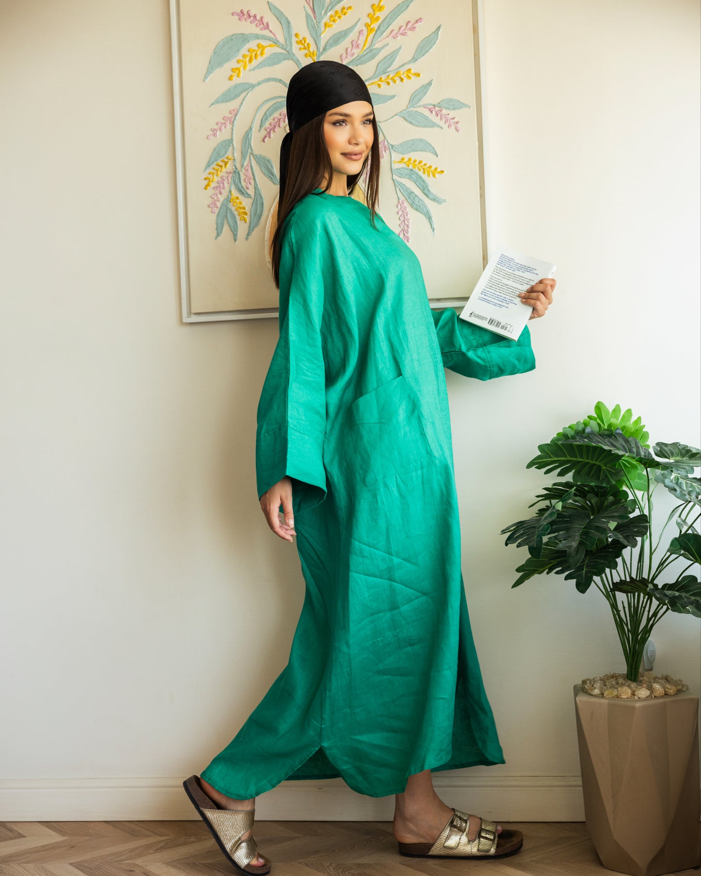 Pure linen Dress_Green