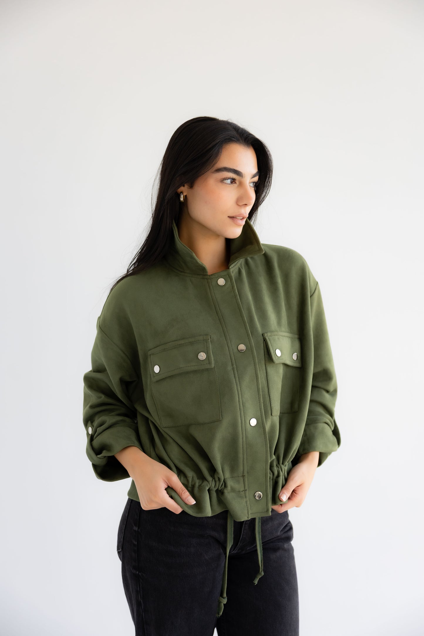 Solo Suede Jacket _Olive green