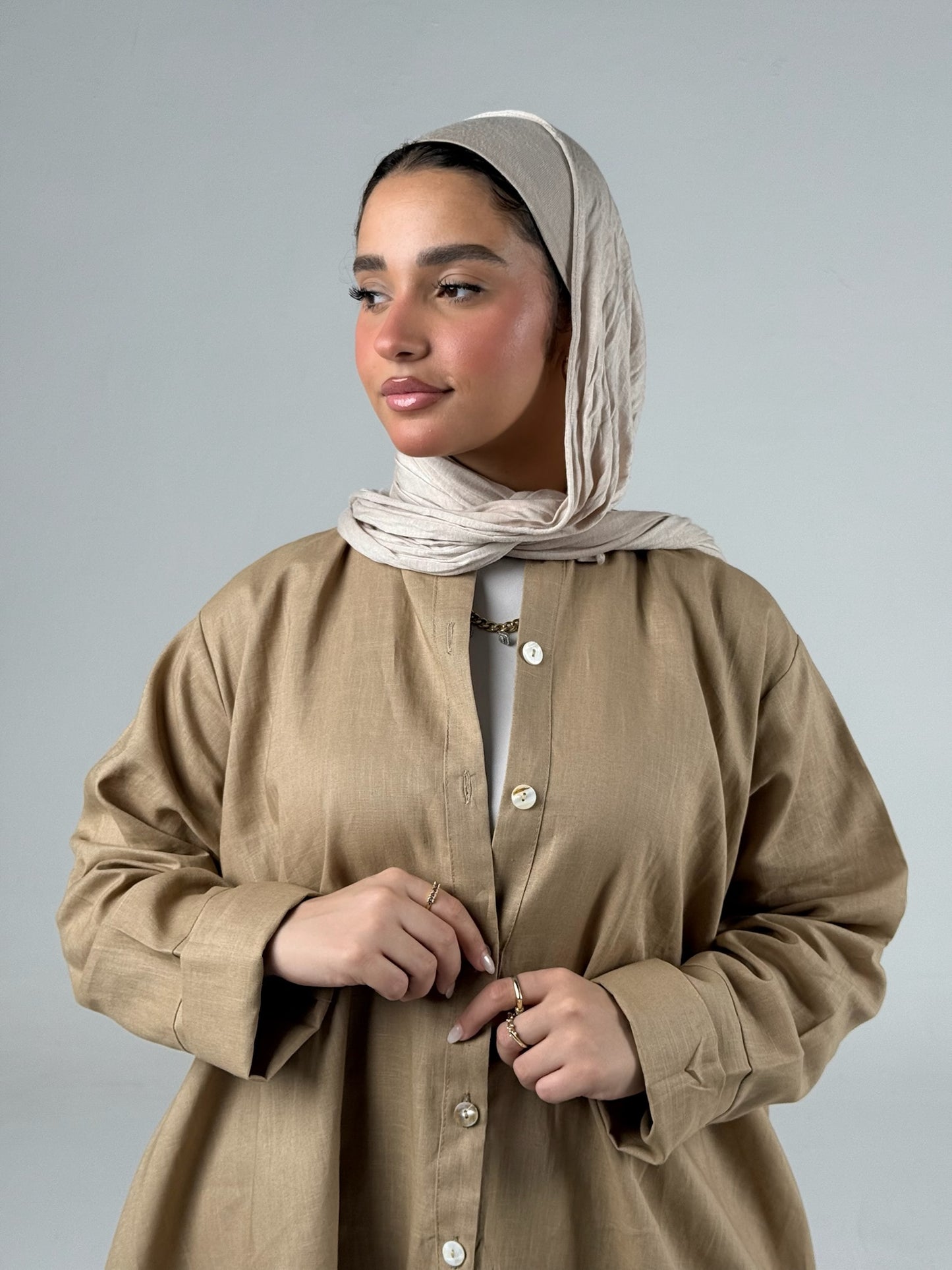 High low linen Shirt_Cafe