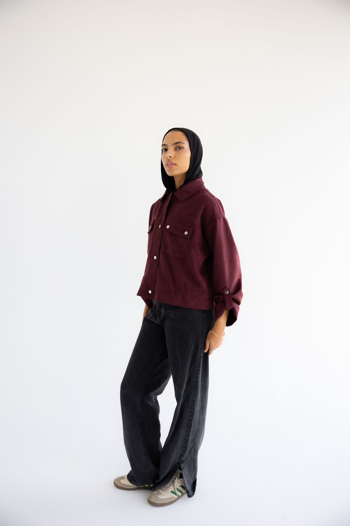 Solo Suede Jacket _Burgundy