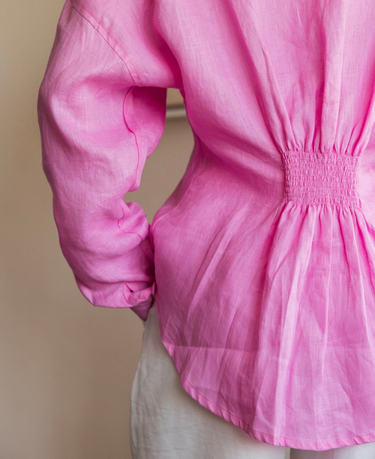 Shape Linen Shirt_Rose Pink